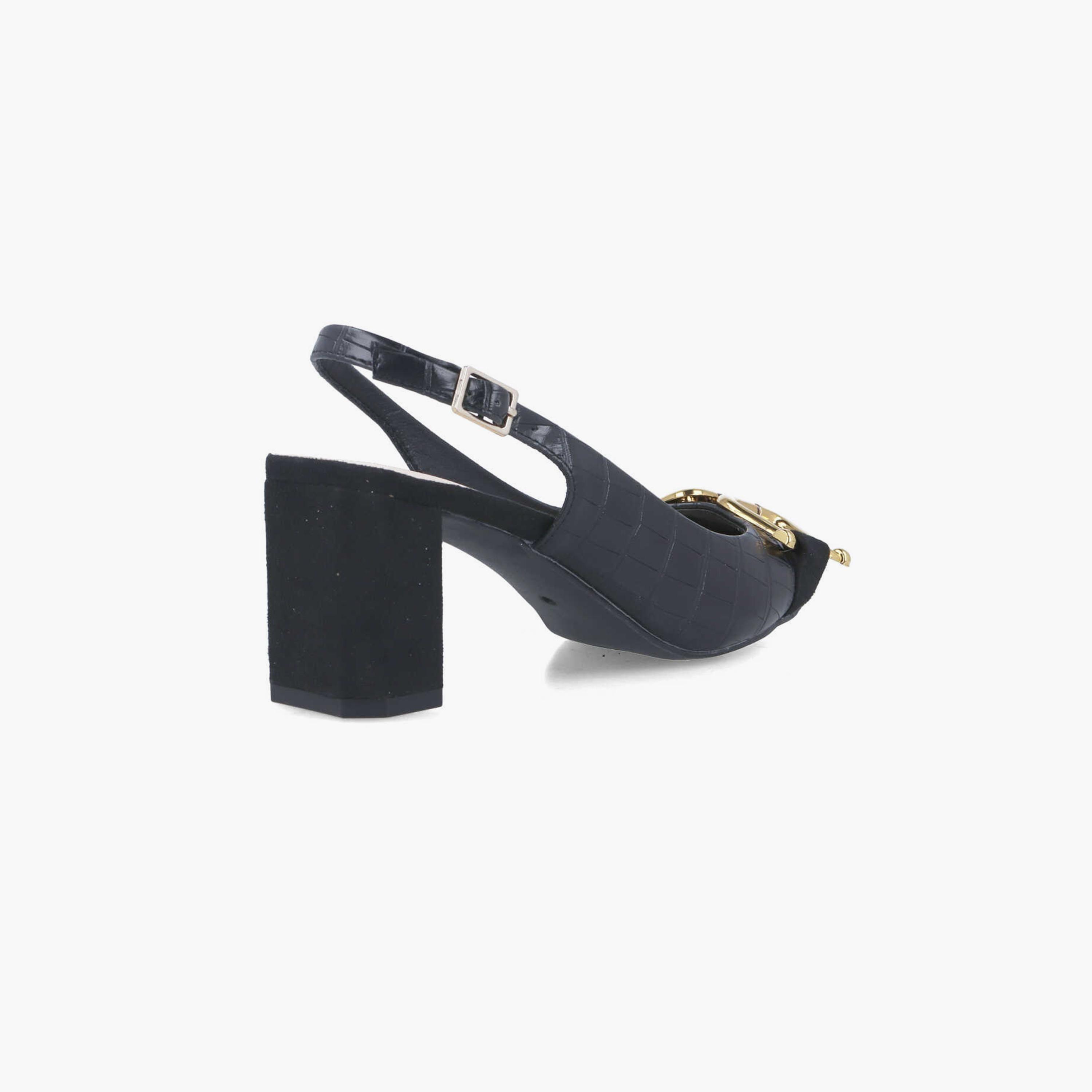 Menbur Women's Reptile Print Block Heels with Decorative Vamp | 22804-women-shoes-heels-image-3