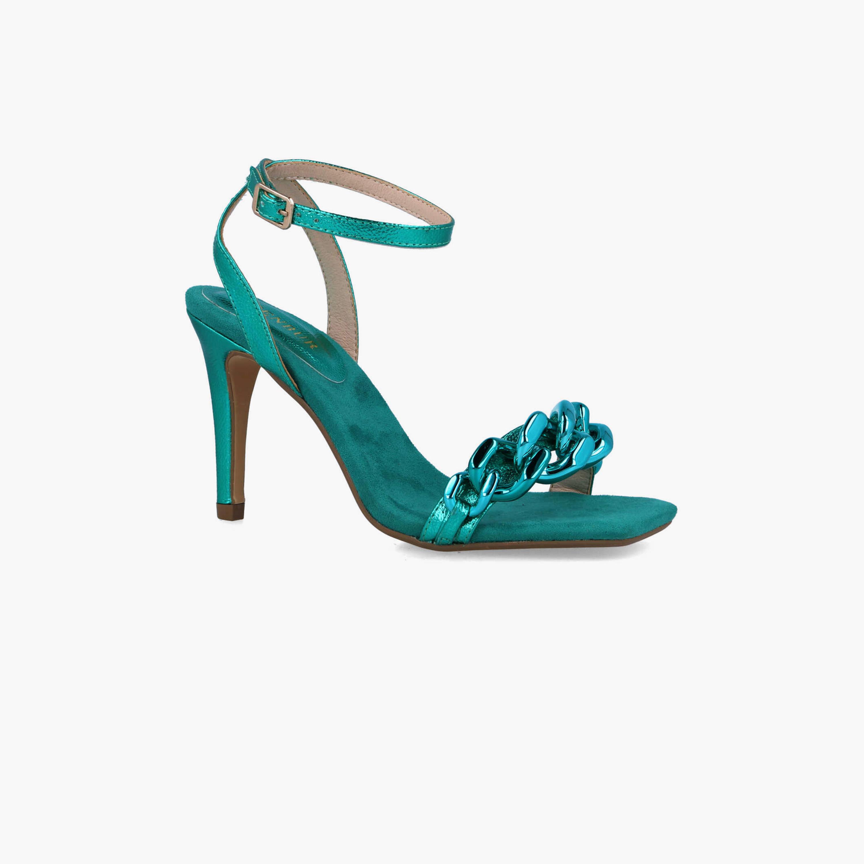 Menbur Women's Metallic Strap Sandals with Decorative Vamp | 22808-women-shoes-sandals-flats-image-1