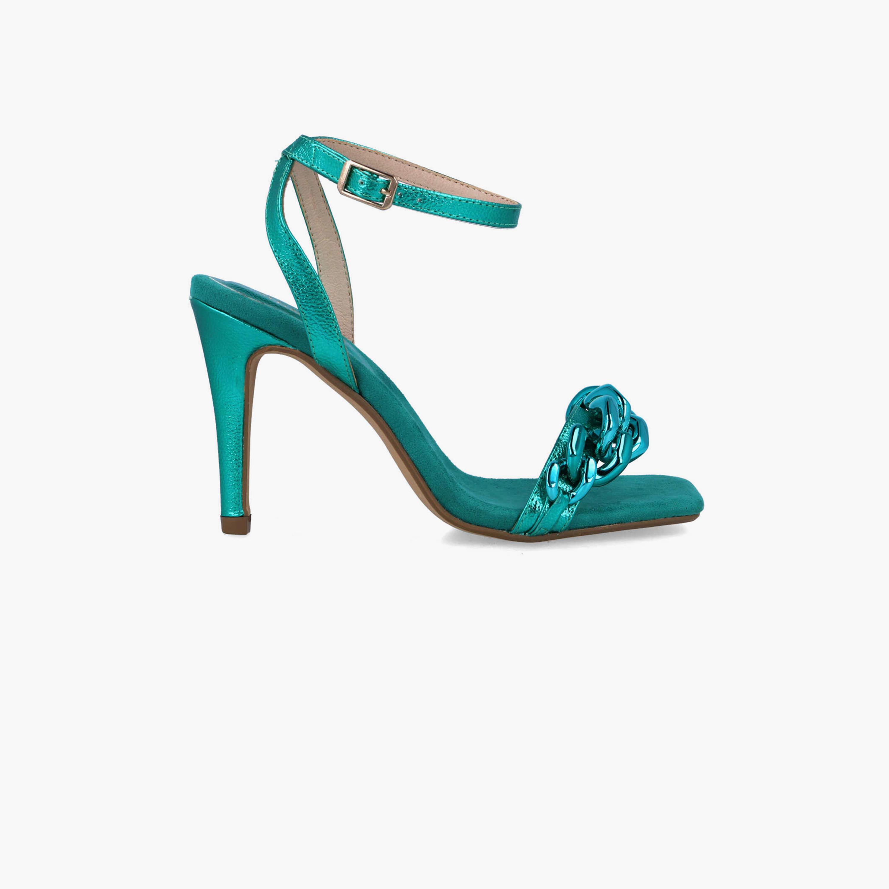 Menbur Women's Metallic Strap Sandals with Decorative Vamp | 22808-women-shoes-sandals-flats-image-2