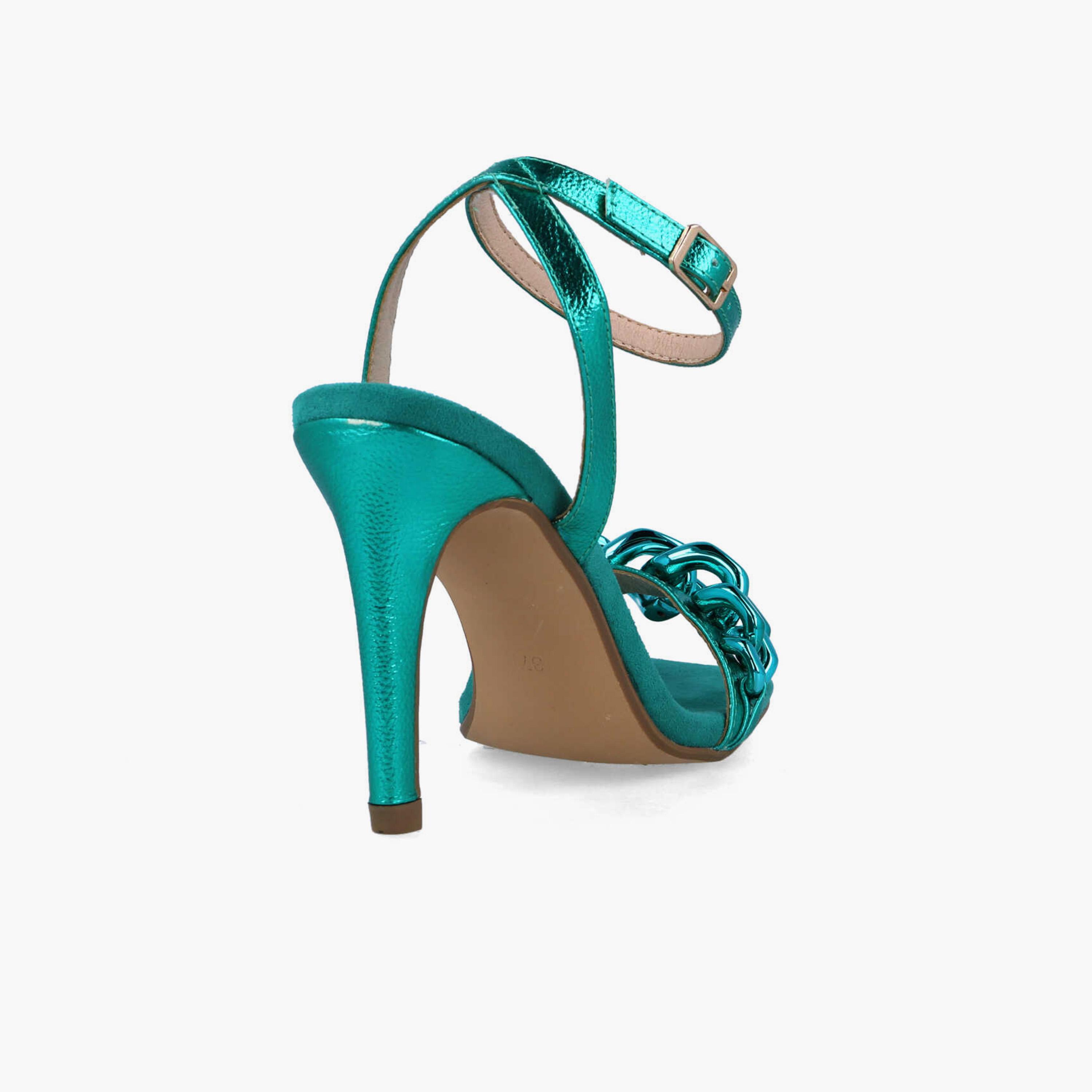 Menbur Women's Metallic Strap Sandals with Decorative Vamp | 22808-women-shoes-sandals-flats-image-3