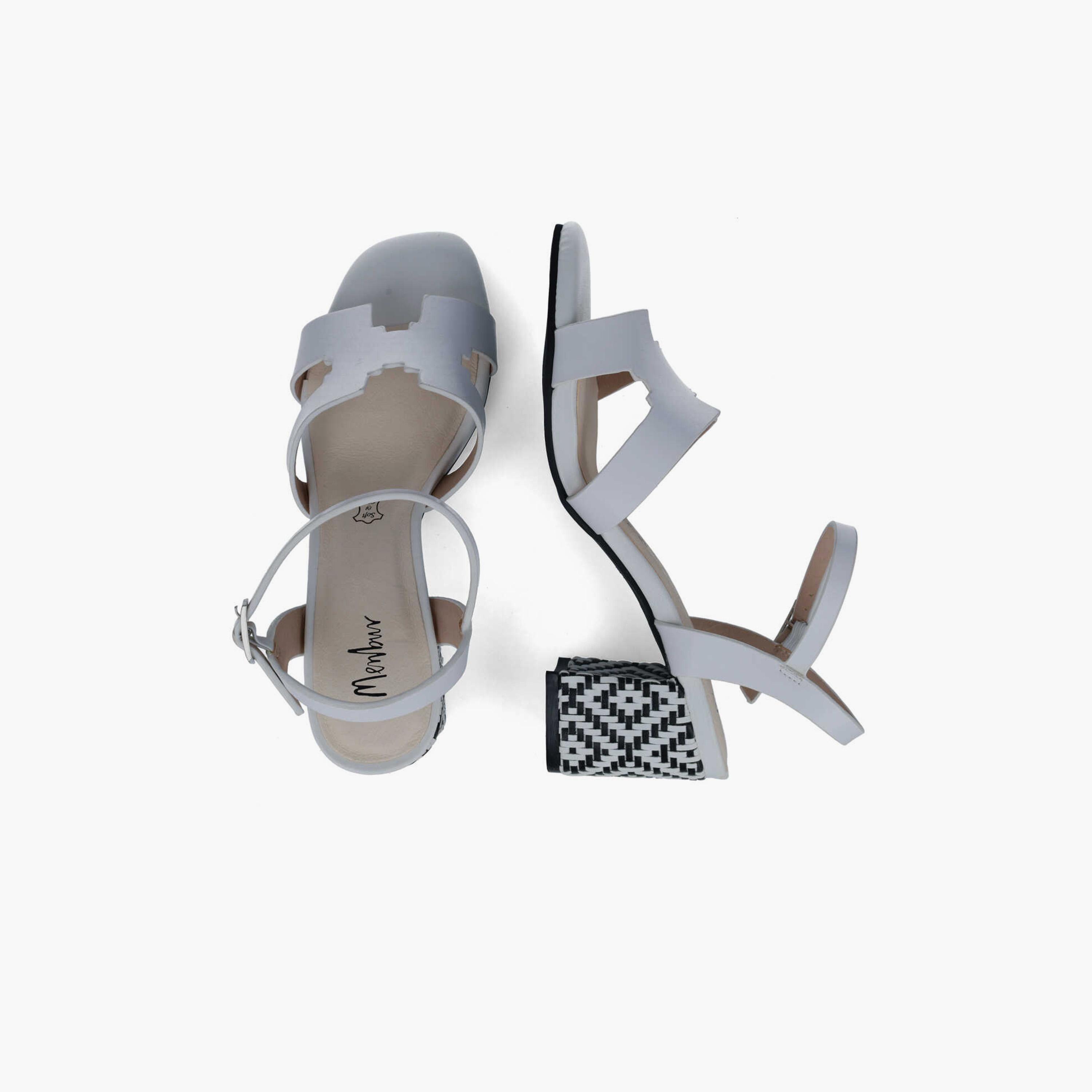 Menbur Women's Woven Block Heels with Strap | 22821-women-shoes-heels-image-3