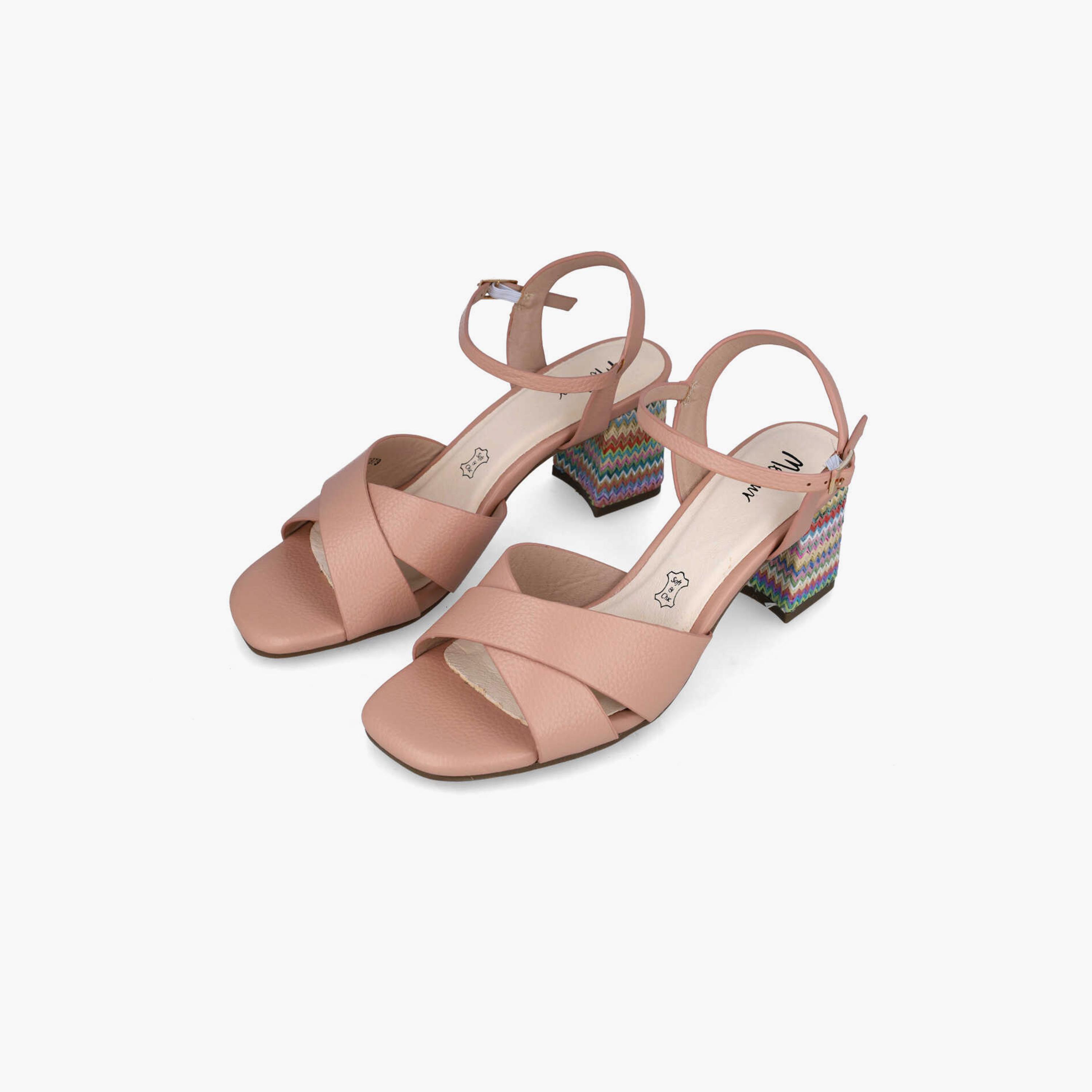 Menbur Women's Woven Block Heels with Cross Strap | 22879-women-shoes-heels-image-3