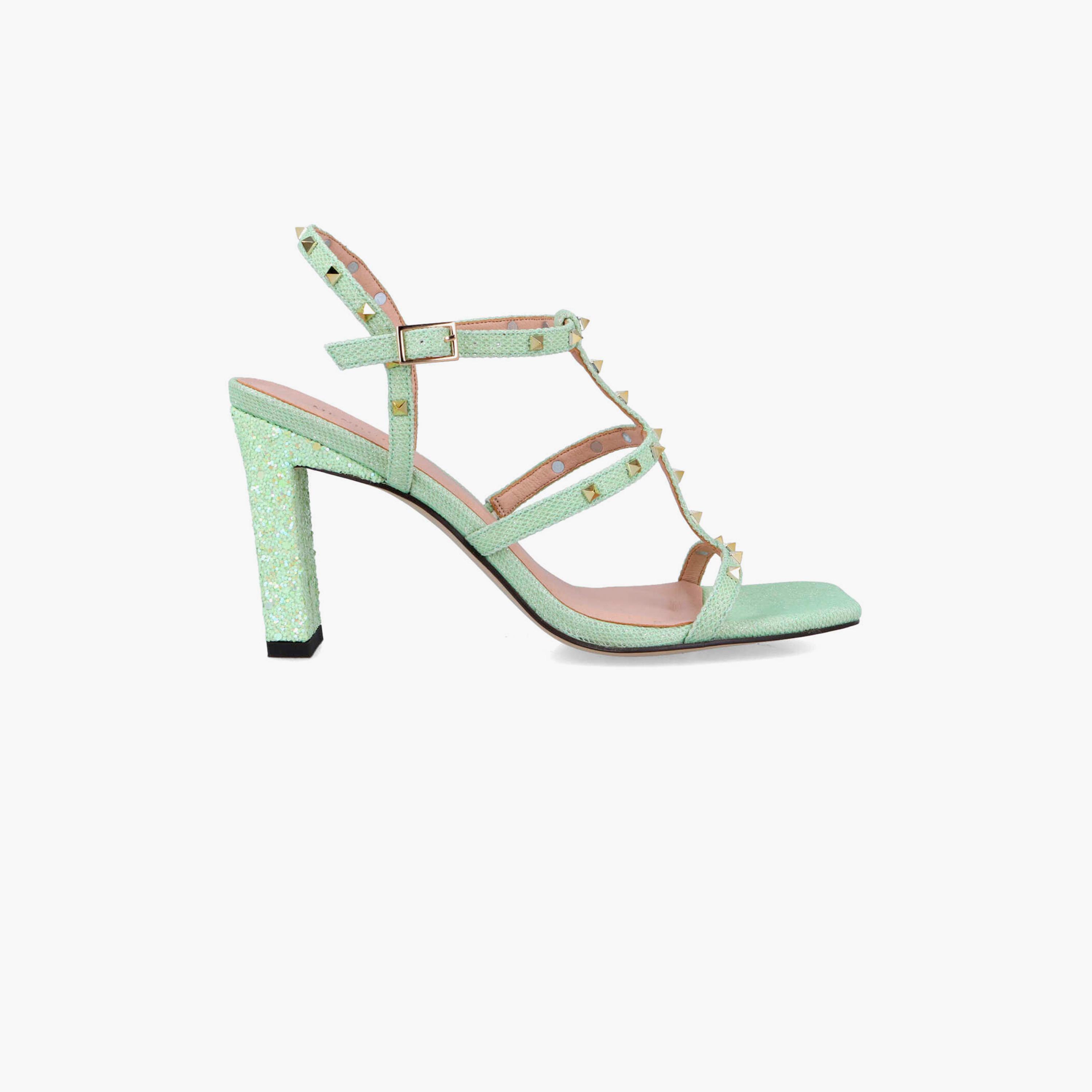 Menbur Women's Glitter Strap Sandals with Studded Accent | 22888-women-shoes-sandals-flats-image-1