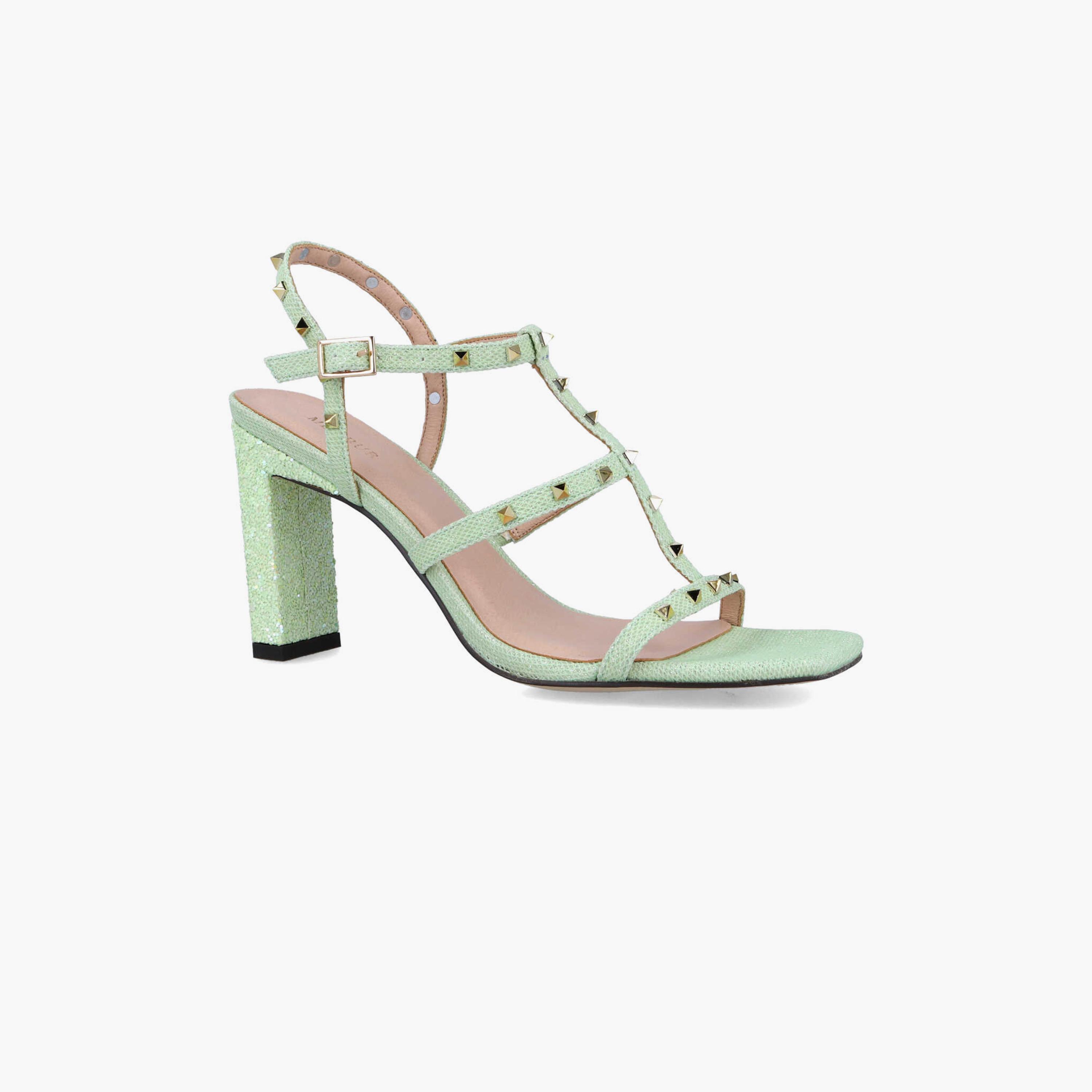 Menbur Women's Glitter Strap Sandals with Studded Accent | 22888-women-shoes-sandals-flats-image-2
