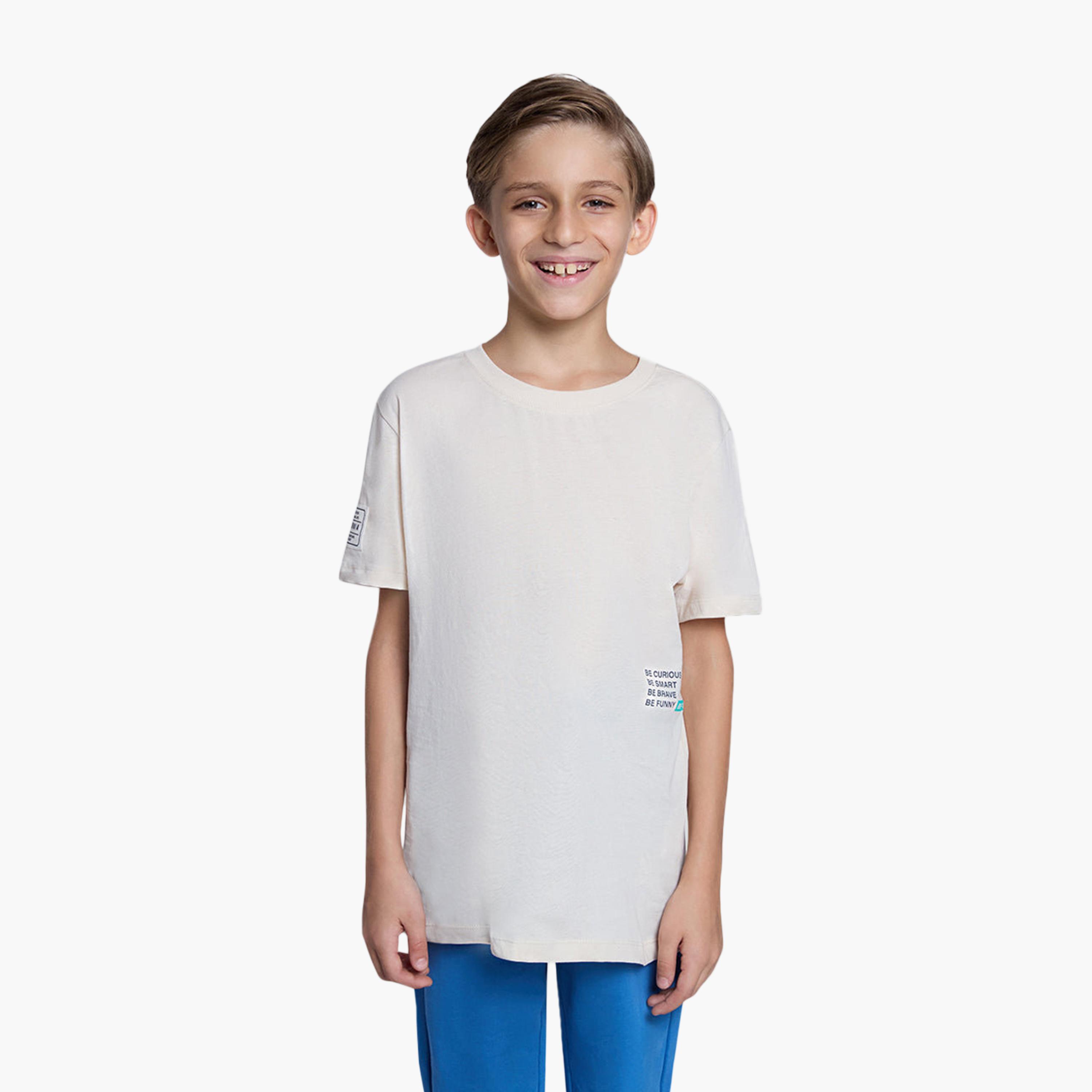 تيشيرت قطن سادة بأكمام قصيرة من اوه في اس-boys-clothing-tshirtsandpolos-image-1