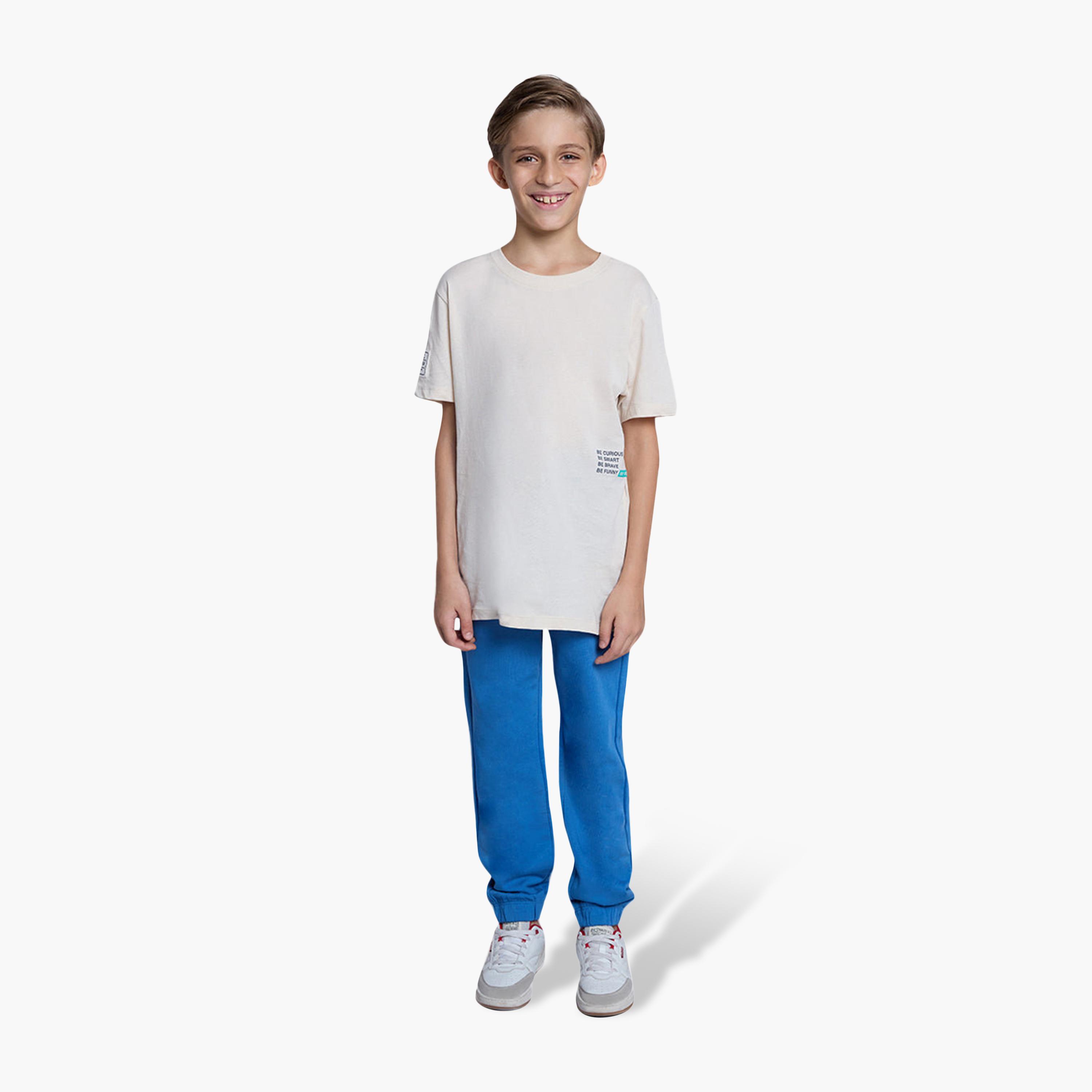 تيشيرت قطن سادة بأكمام قصيرة من اوه في اس-boys-clothing-tshirtsandpolos-image-2