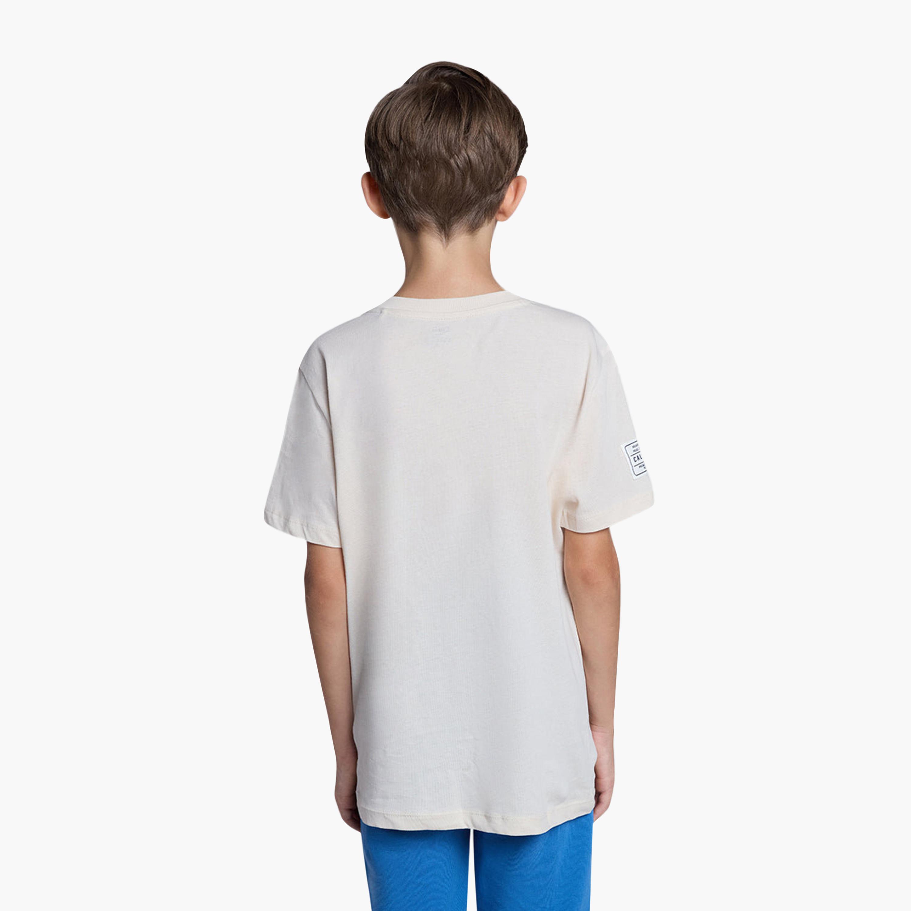 تيشيرت قطن سادة بأكمام قصيرة من اوه في اس-boys-clothing-tshirtsandpolos-image-3