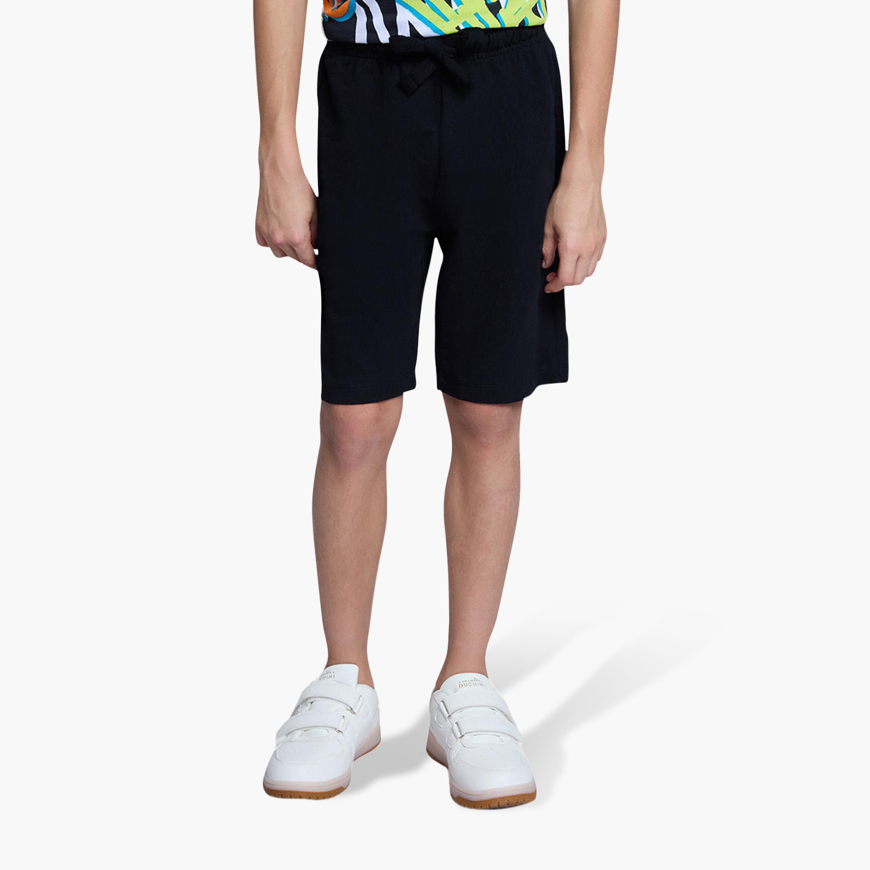 شورت "تاب شو" سادة برباط سحب مطاطي من اوه في اس-boys-clothing-bottoms-shorts-image-1