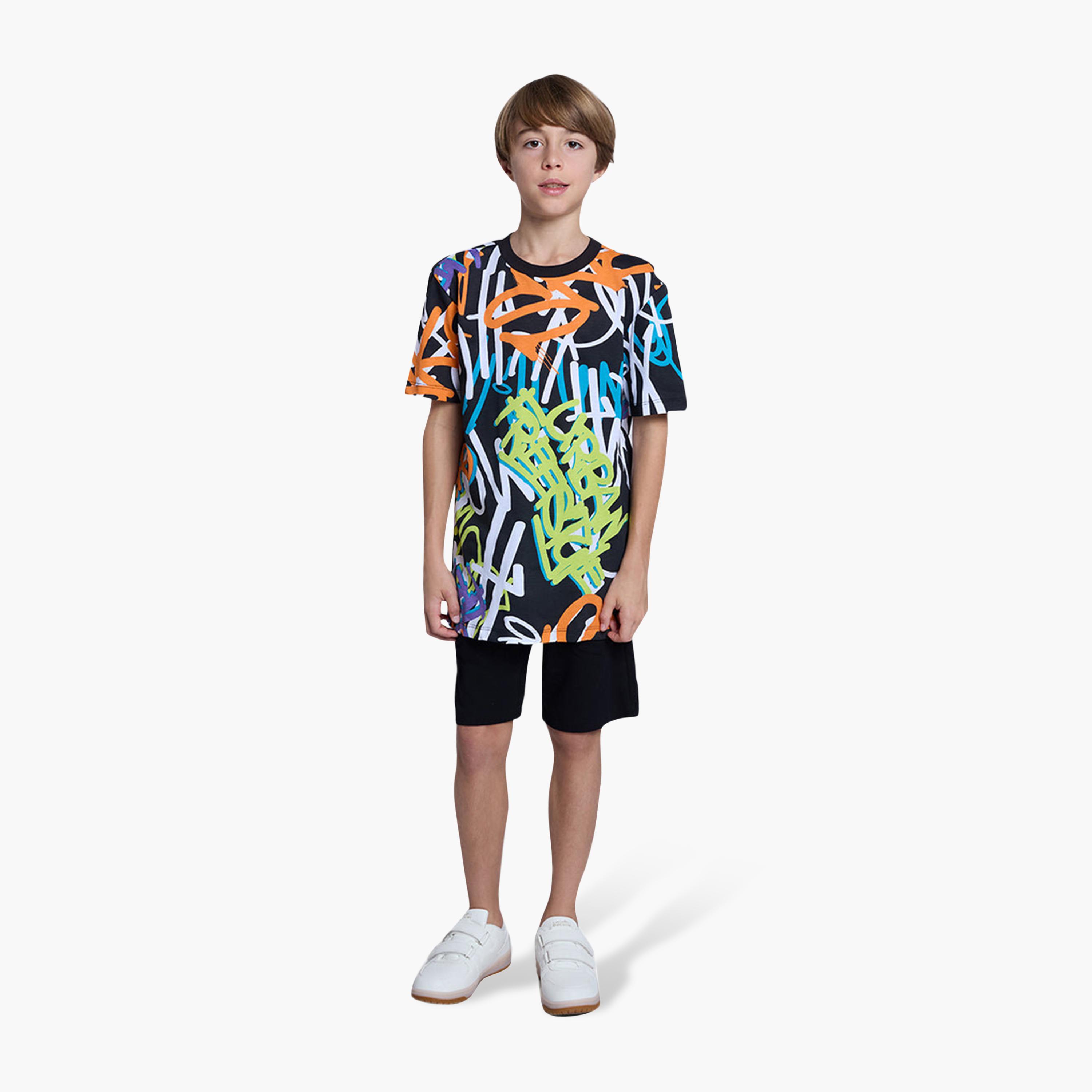 شورت "تاب شو" سادة برباط سحب مطاطي من اوه في اس-boys-clothing-bottoms-shorts-image-2
