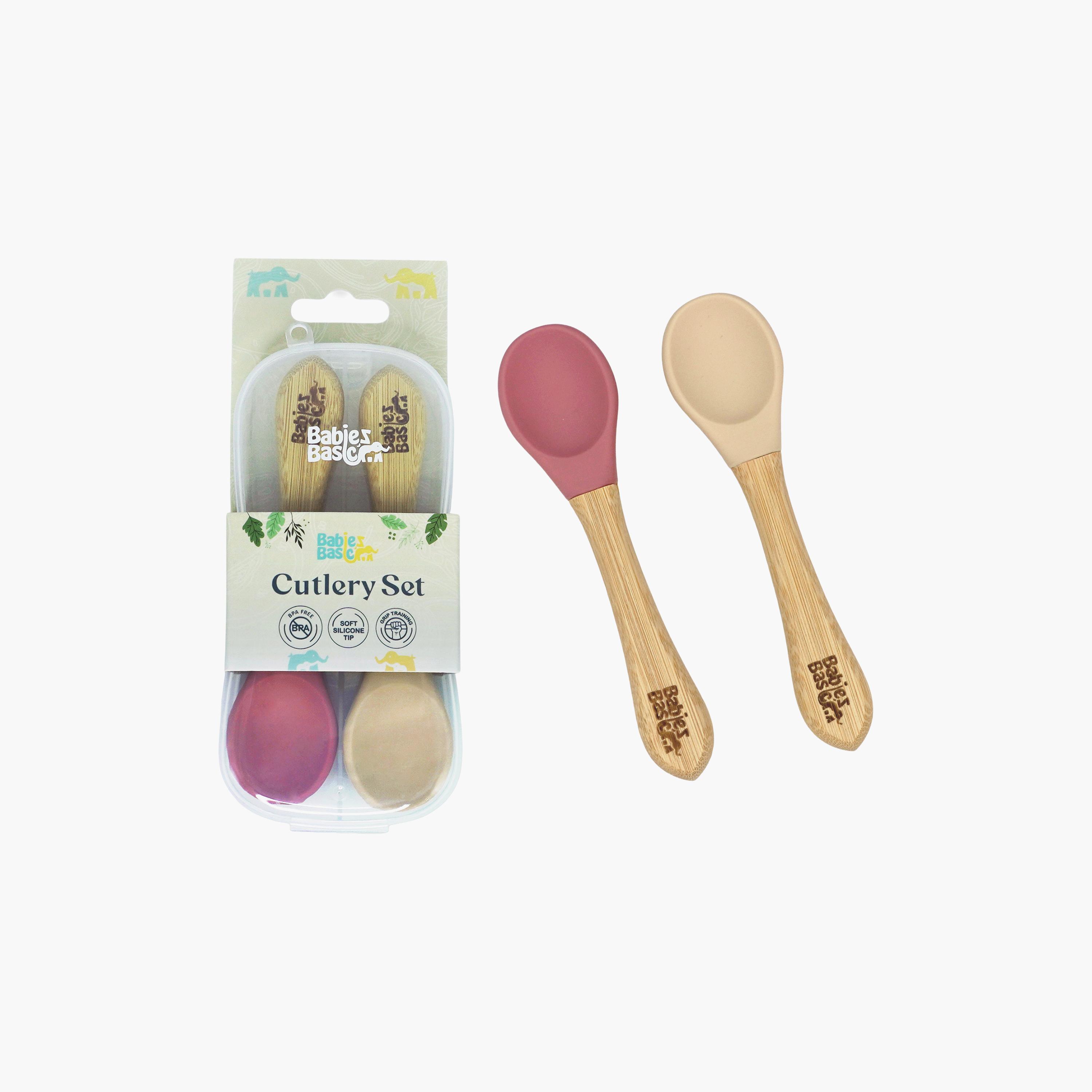 Babies Basic 2-Piece Flexible Silicone Spoons with Travel Case-baby-feeding-mealtimeessentials-image-2