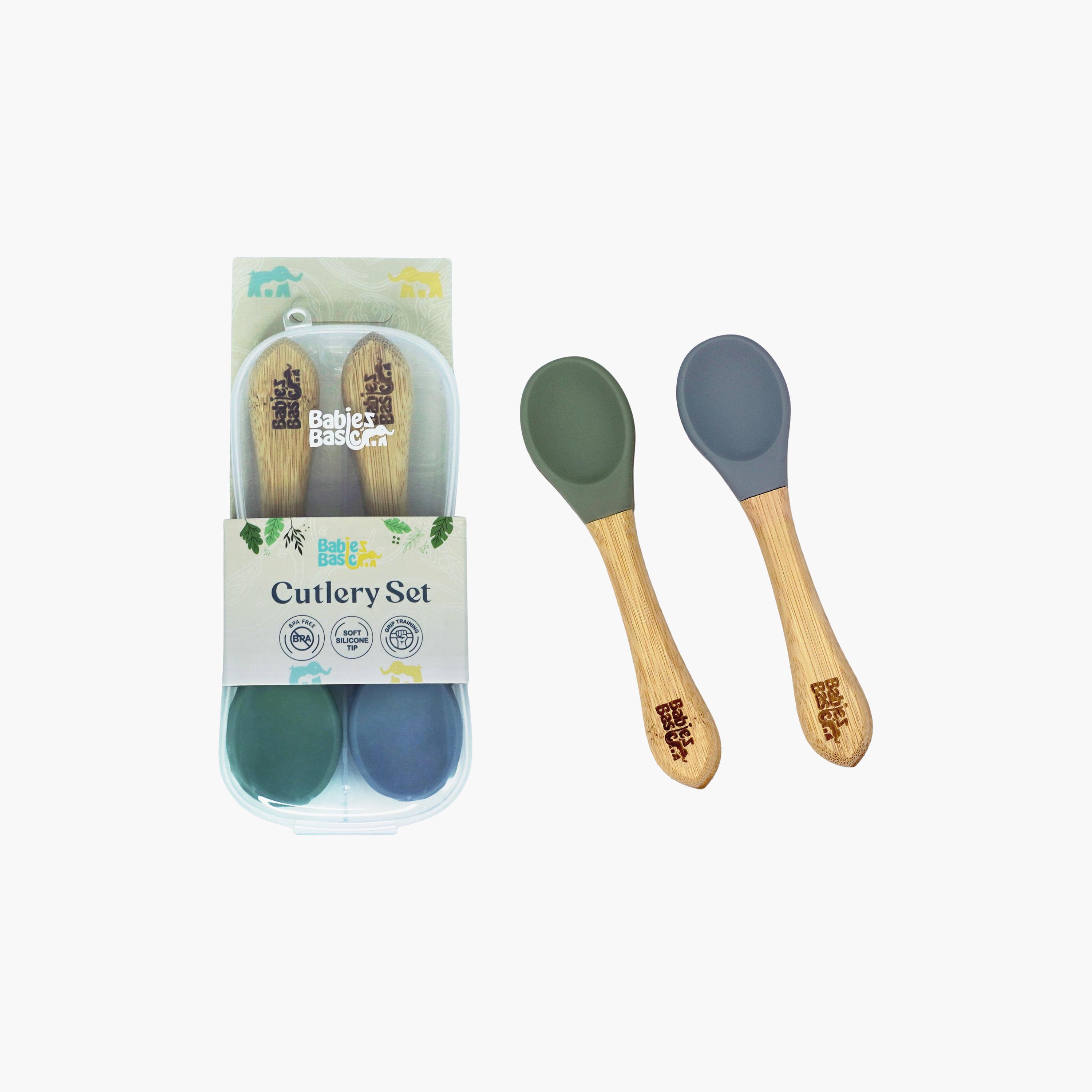 Babies Basic 2-Piece Flexible Silicone Spoons with Travel Case-baby-feeding-mealtimeessentials-image-2