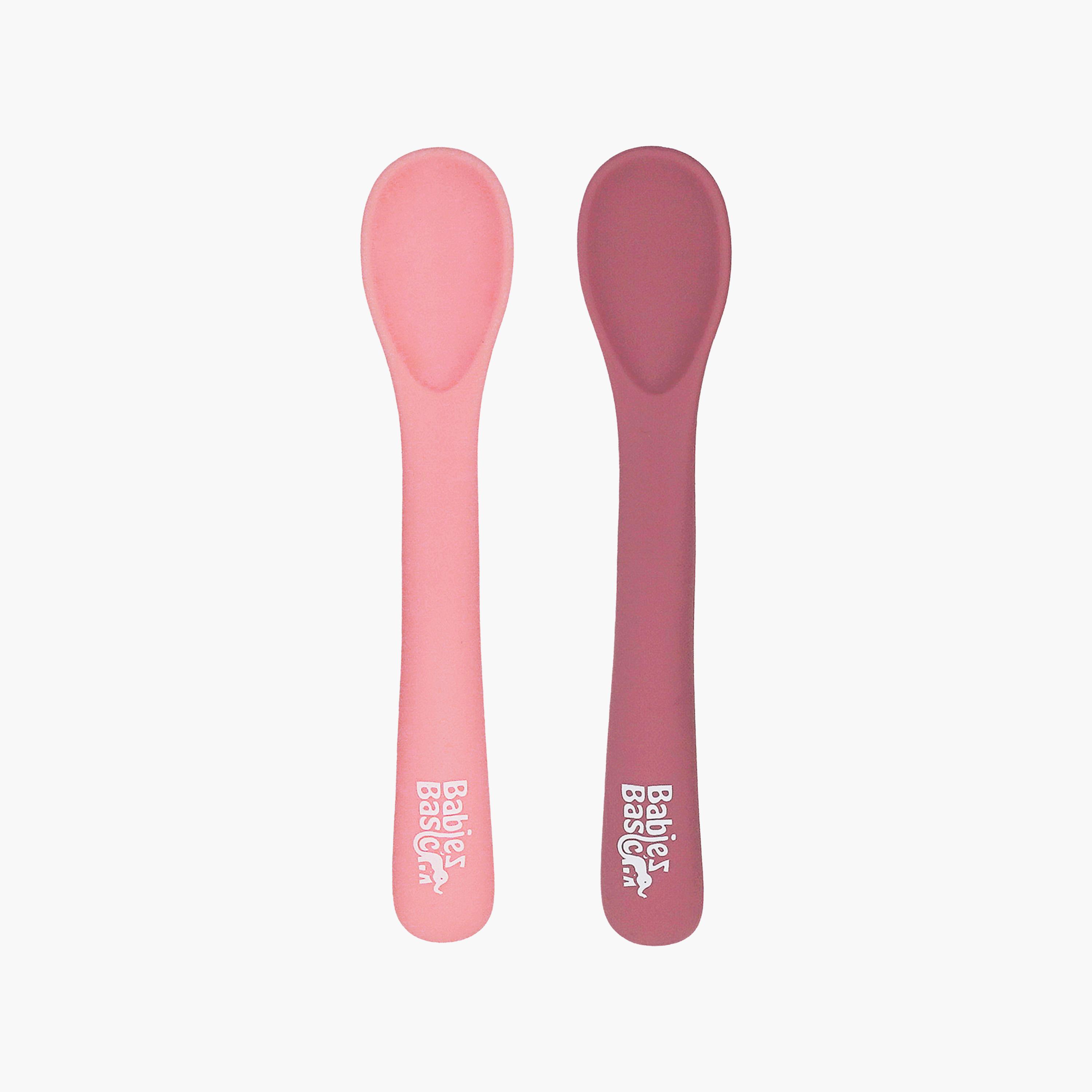 Babies Basic 2-Piece Flexible Silicone Spoons with Travel Case-baby-feeding-mealtimeessentials-image-1