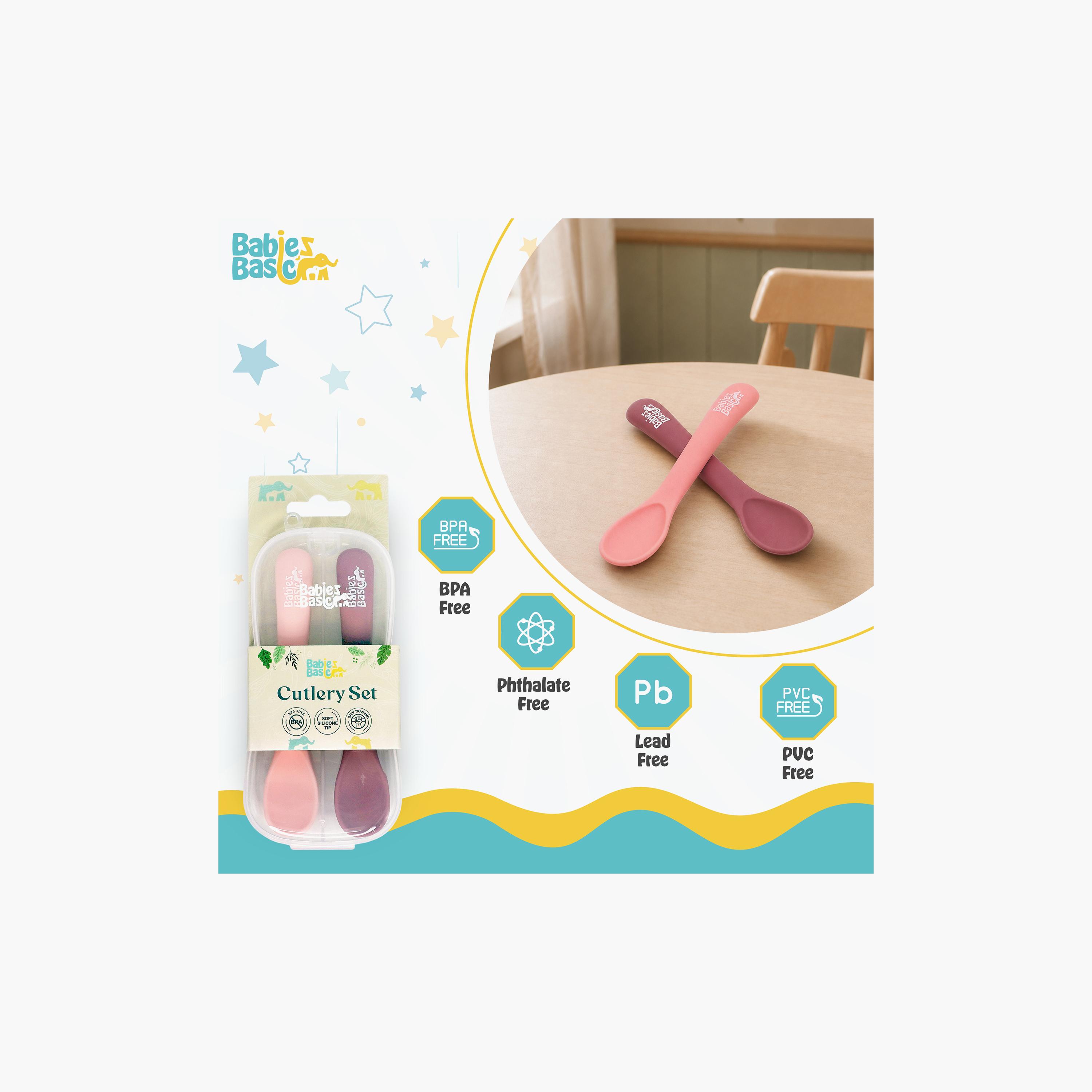 Babies Basic 2-Piece Flexible Silicone Spoons with Travel Case-baby-feeding-mealtimeessentials-image-5