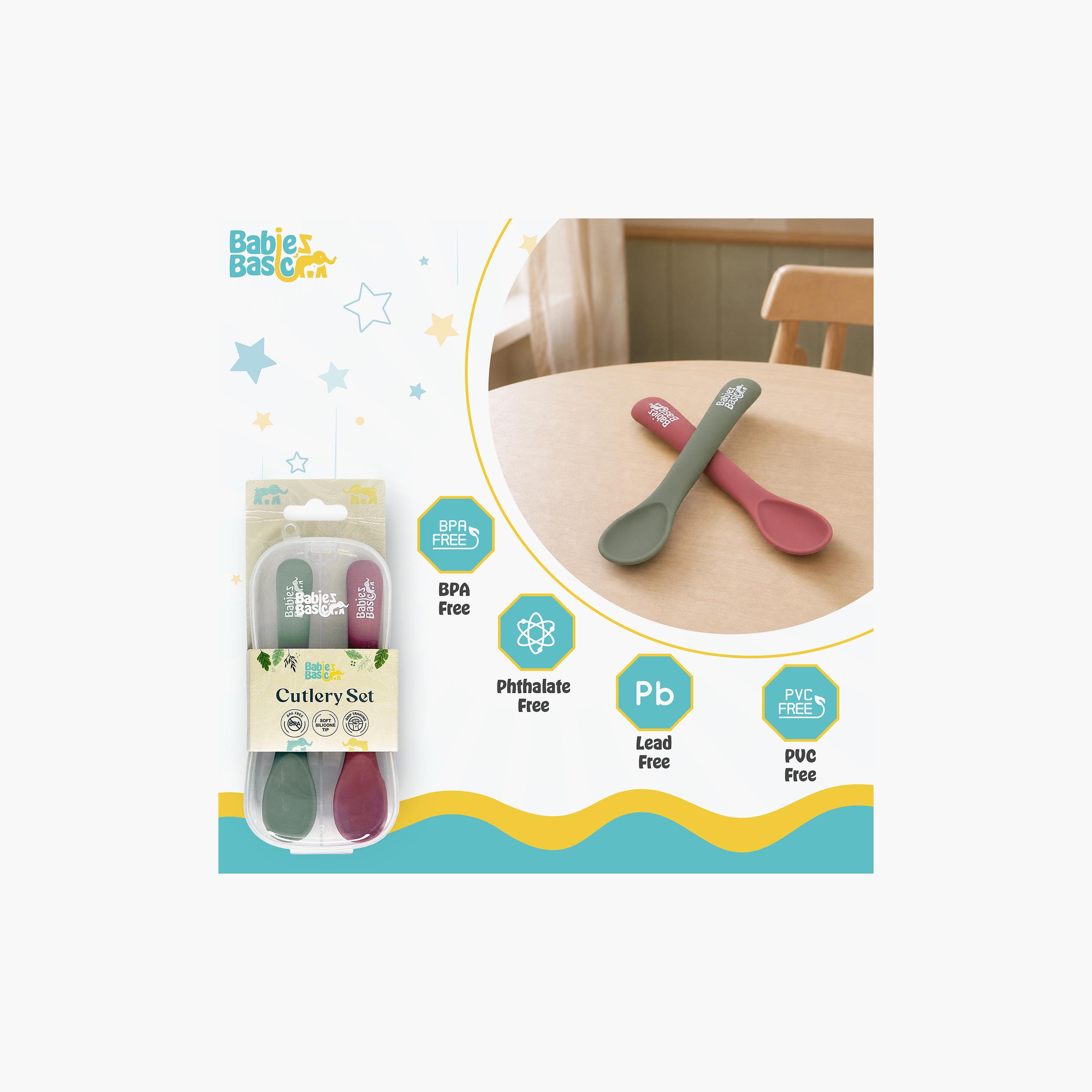 Babies Basic 2-Piece Flexible Silicone Spoons with Travel Case-baby-feeding-mealtimeessentials-image-5