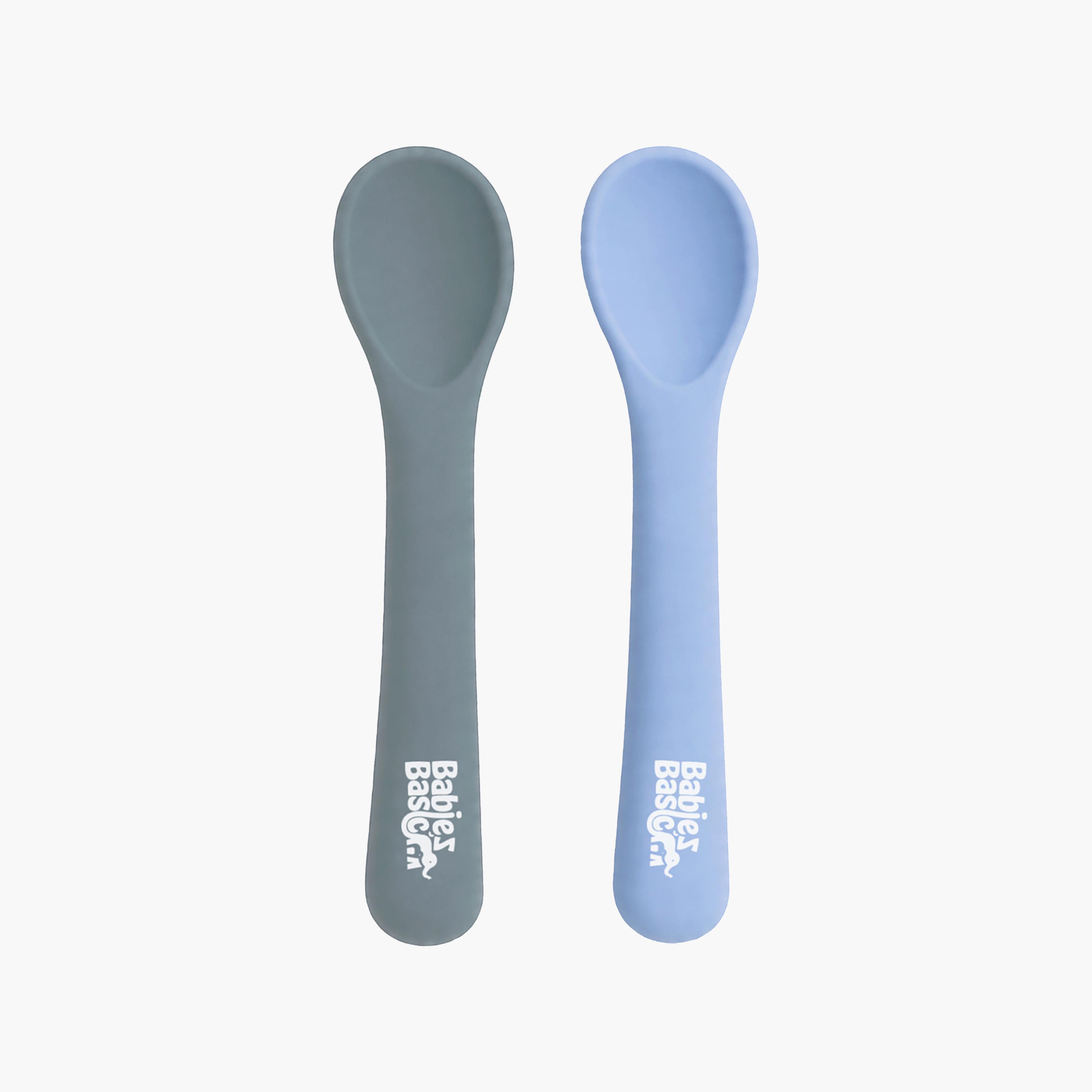 Babies Basic 2-Piece Flexible Silicone Spoons with Travel Case-baby-feeding-mealtimeessentials-image-1