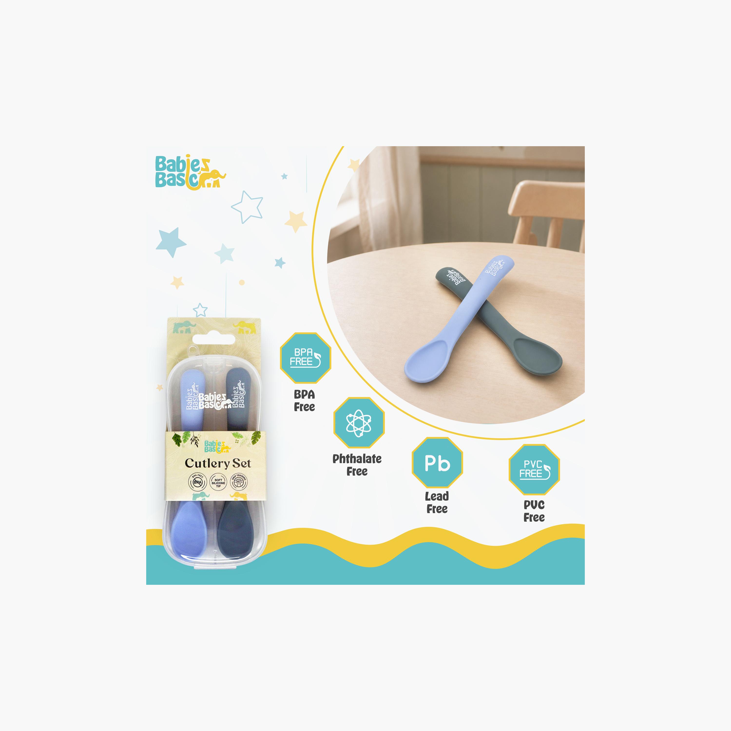 Babies Basic 2-Piece Flexible Silicone Spoons with Travel Case-baby-feeding-mealtimeessentials-image-5