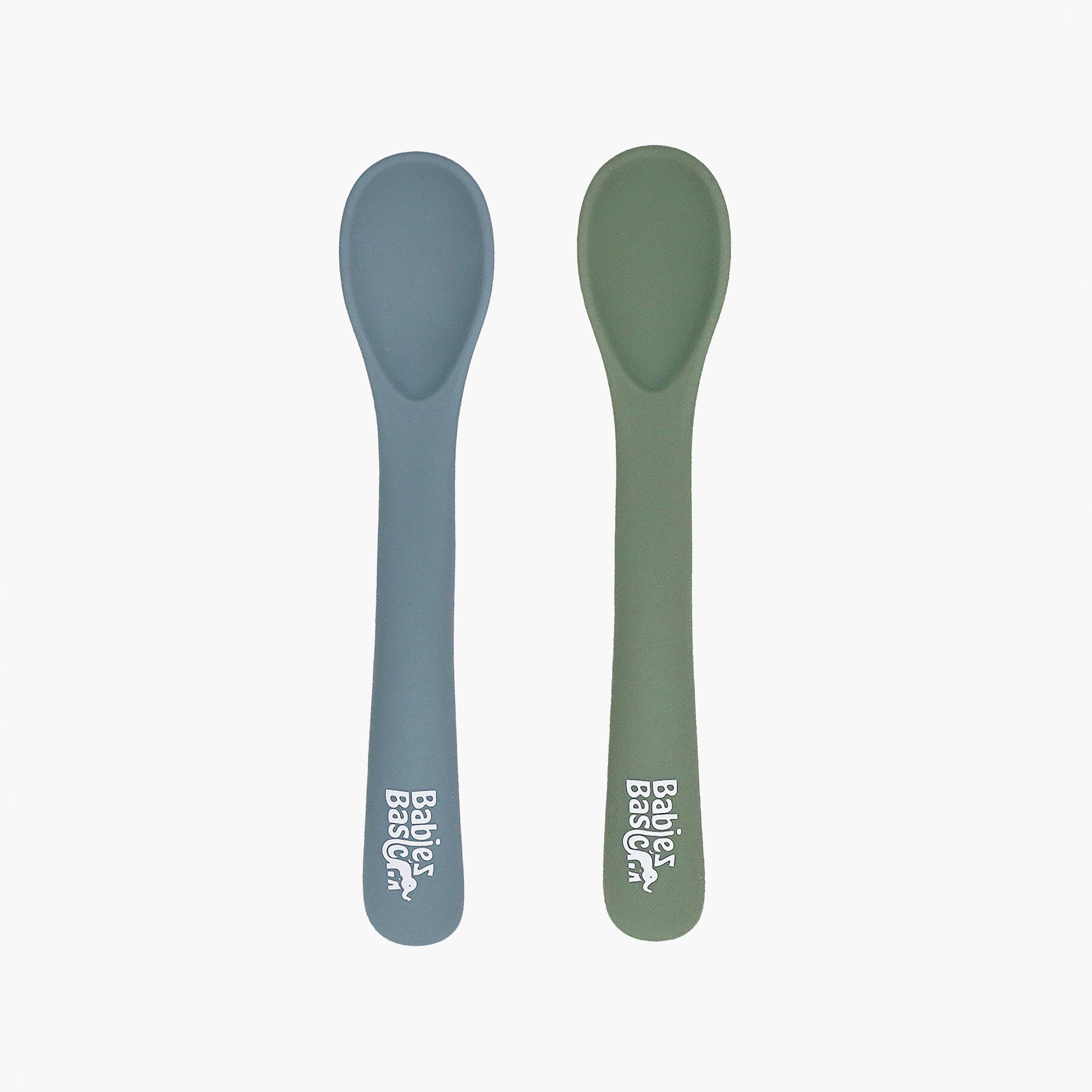 Babies Basic 2-Piece Flexible Silicone Spoons with Travel Case-baby-feeding-mealtimeessentials-image-1