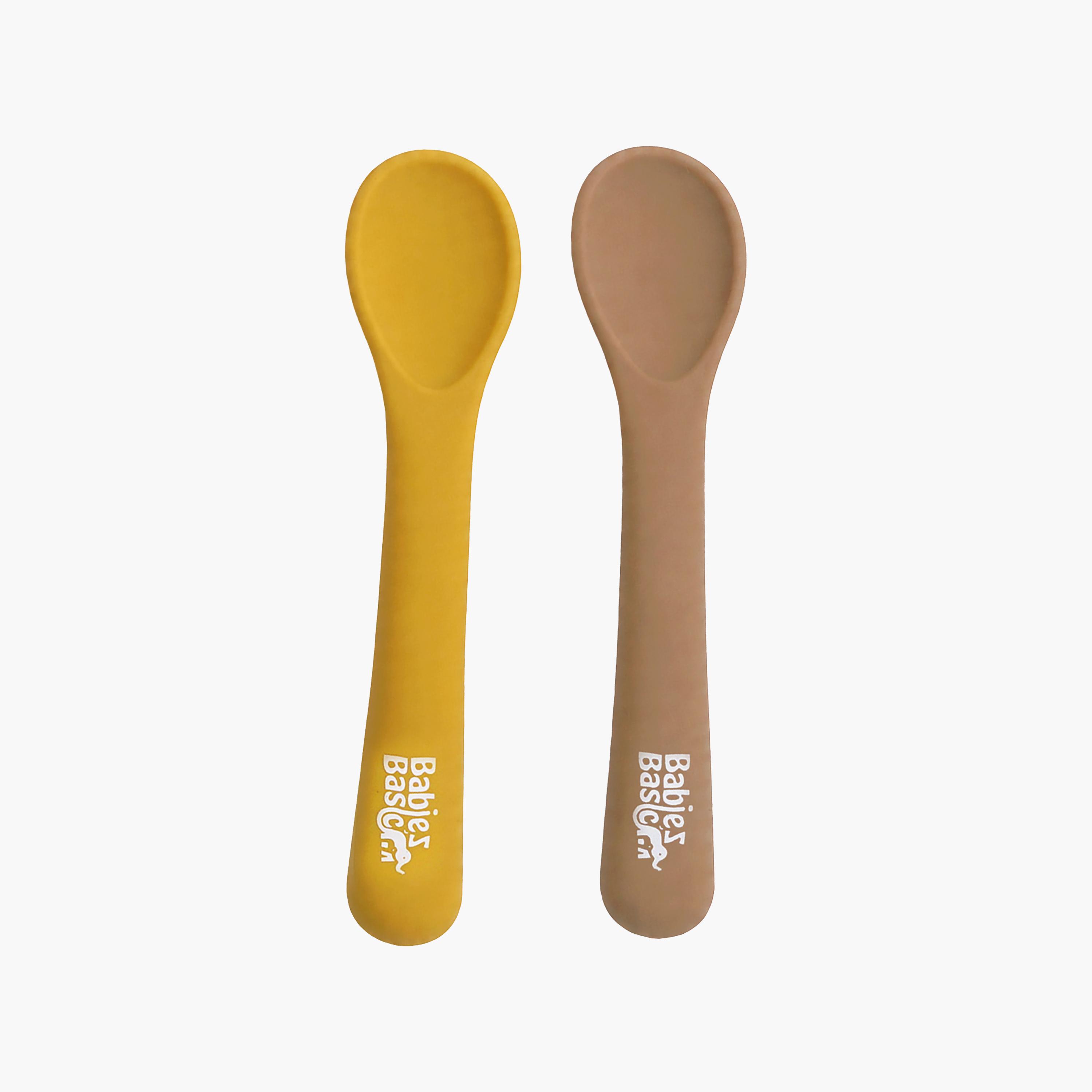 Babies Basic 2-Piece Flexible Silicone Spoons with Travel Case-baby-feeding-mealtimeessentials-image-1