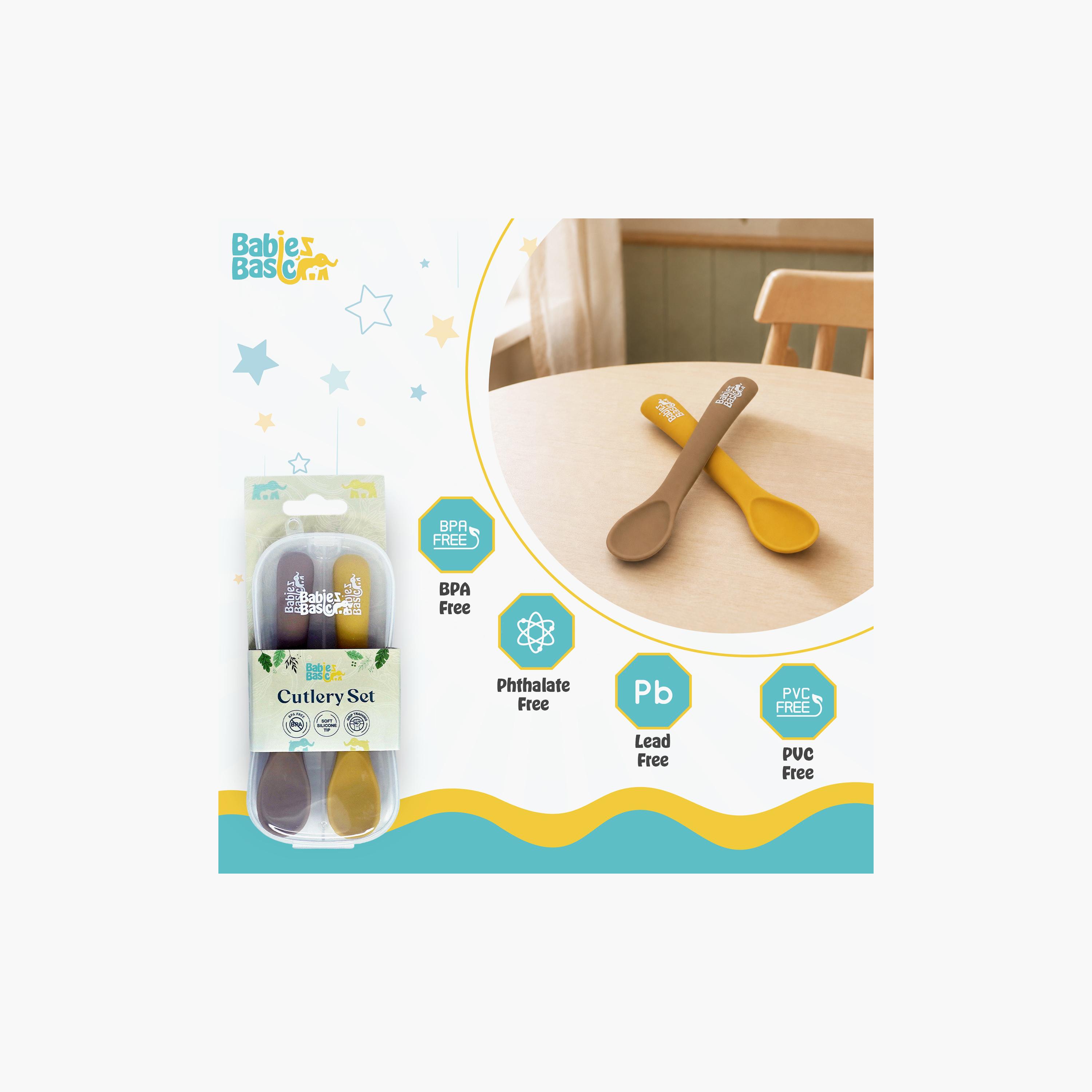 Babies Basic 2-Piece Flexible Silicone Spoons with Travel Case-baby-feeding-mealtimeessentials-image-5
