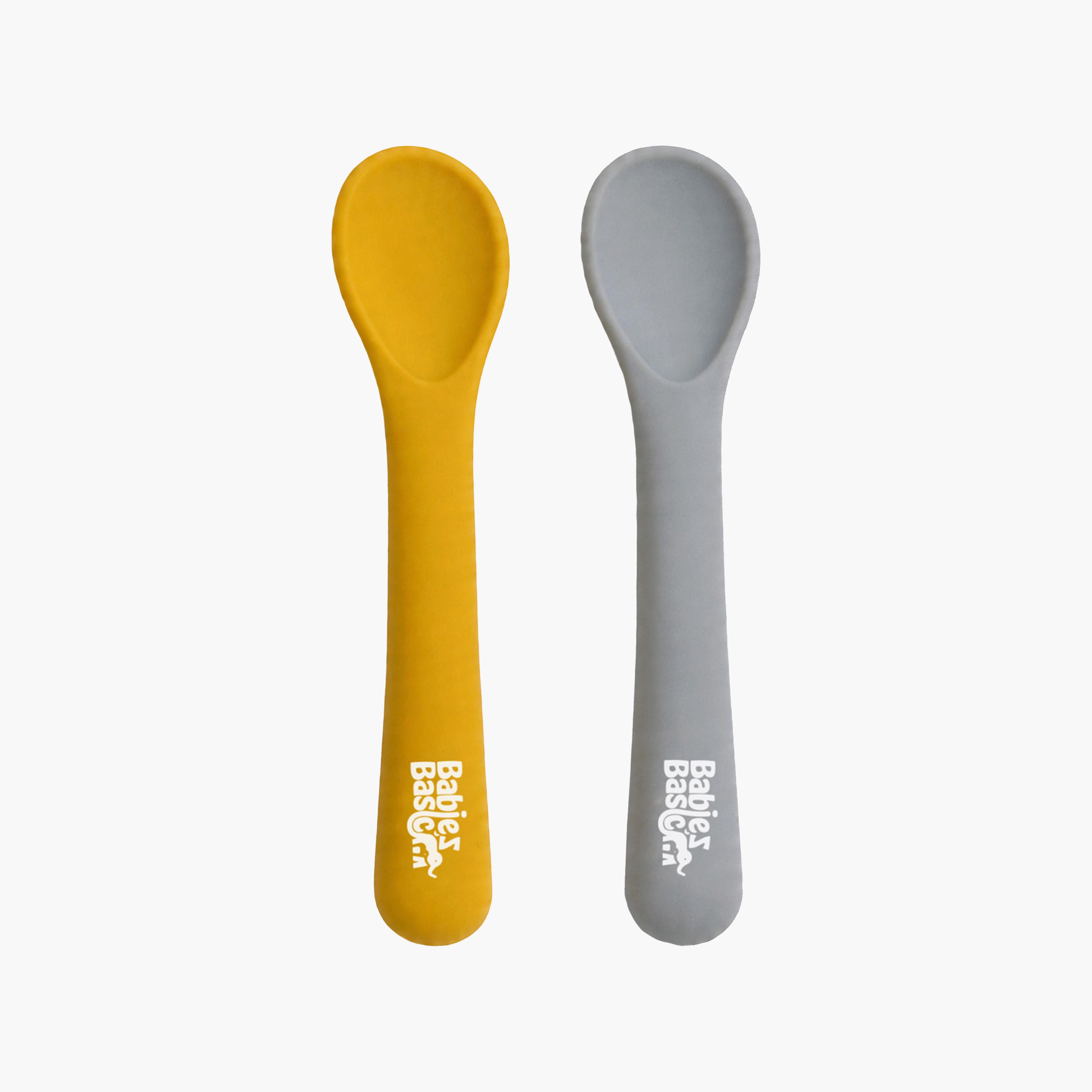 Babies Basic 2-Piece Flexible Silicone Spoons with Travel Case-baby-feeding-mealtimeessentials-image-1