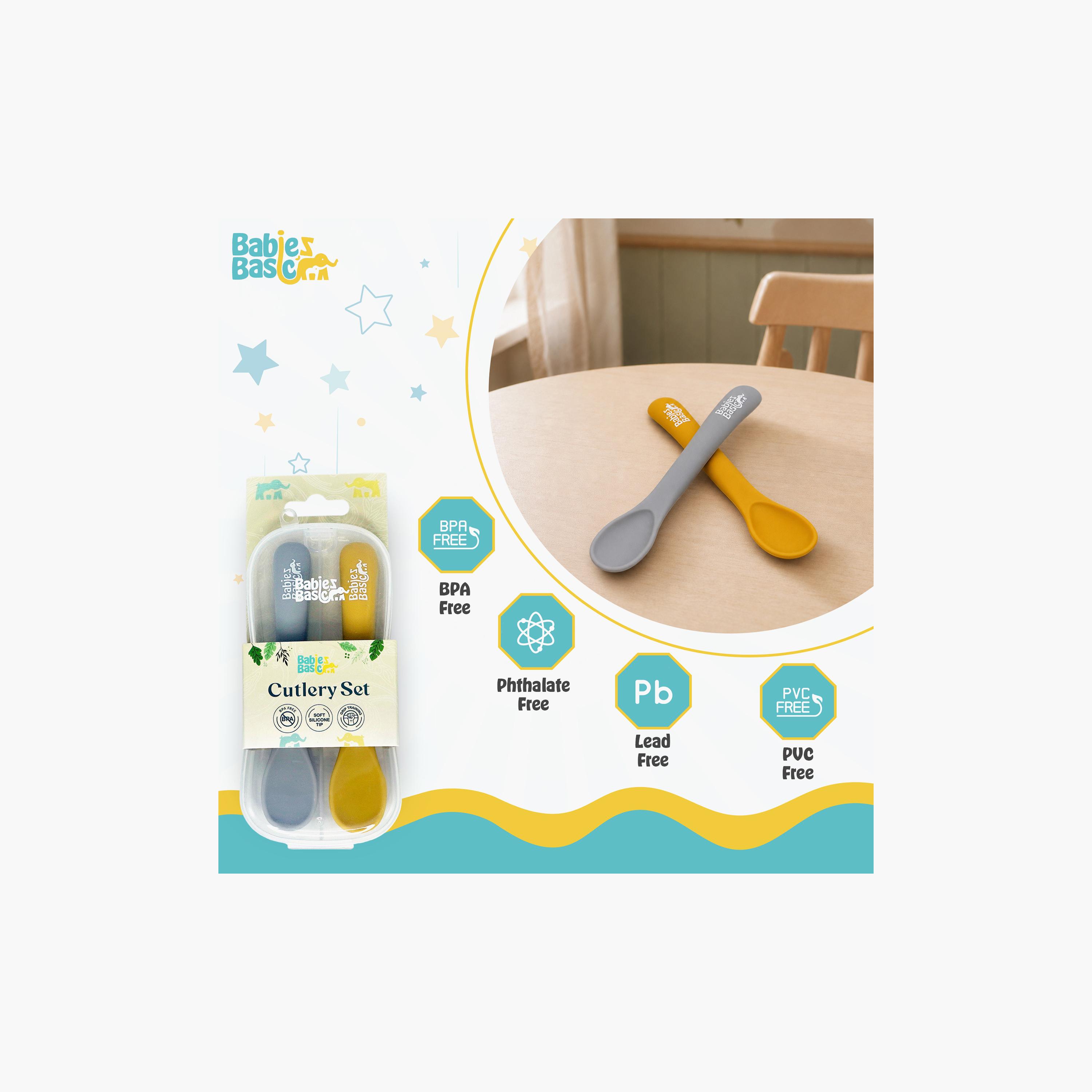 Babies Basic 2-Piece Flexible Silicone Spoons with Travel Case-baby-feeding-mealtimeessentials-image-5