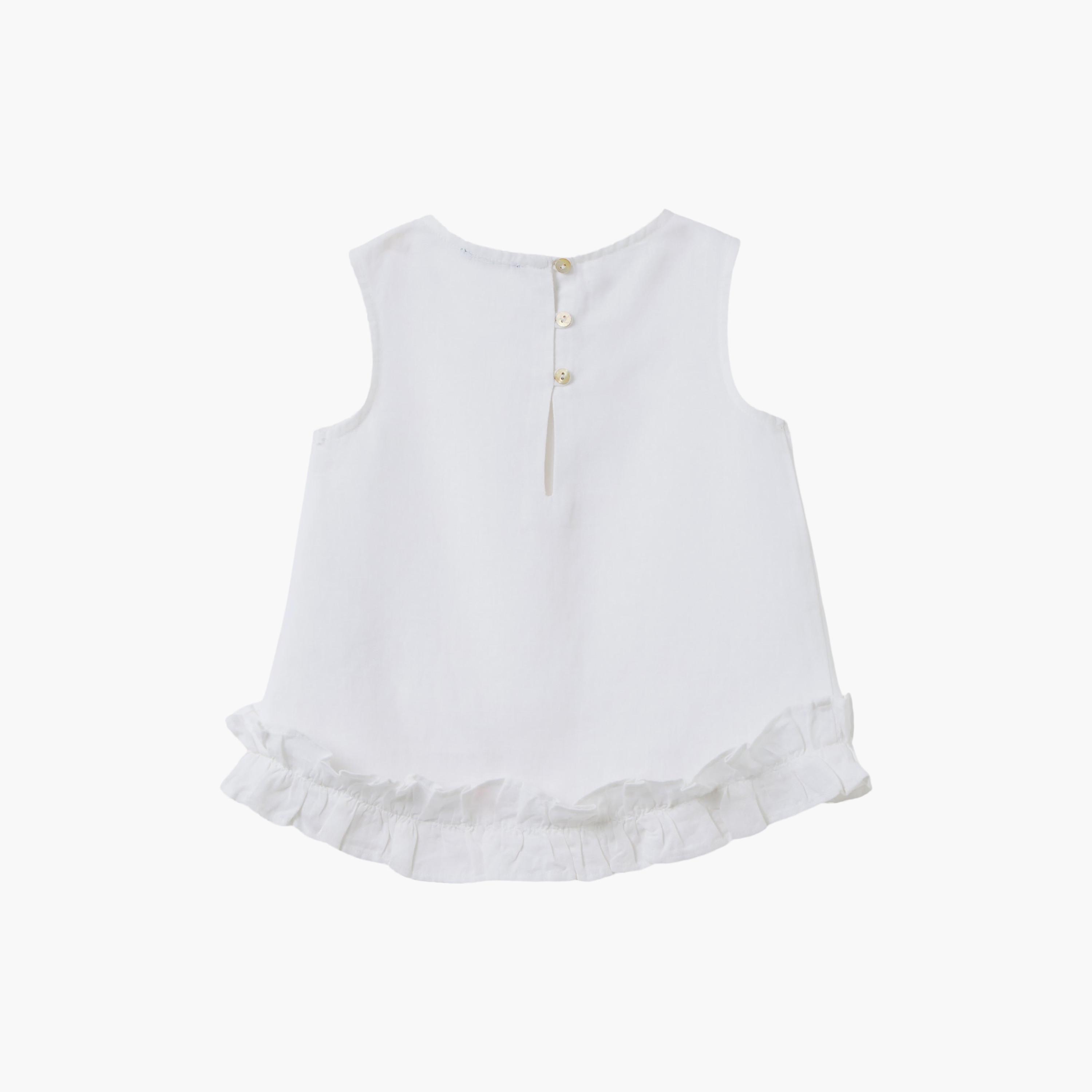OVS Solid Cotton Sleeveless Ruffled Top-girls-clothing-blousesandshirts-image-2