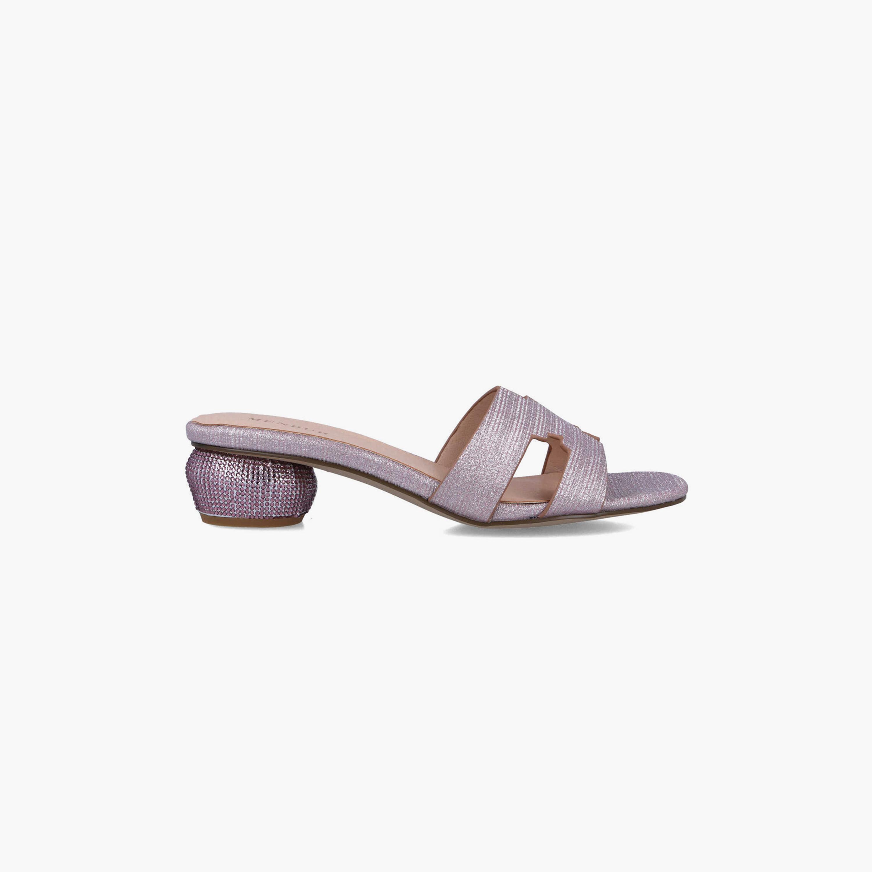 Menbur Women's Glitter Slide Sandals with Rhinestone Accent | 23031-women-shoes-sandals-flats-image-2