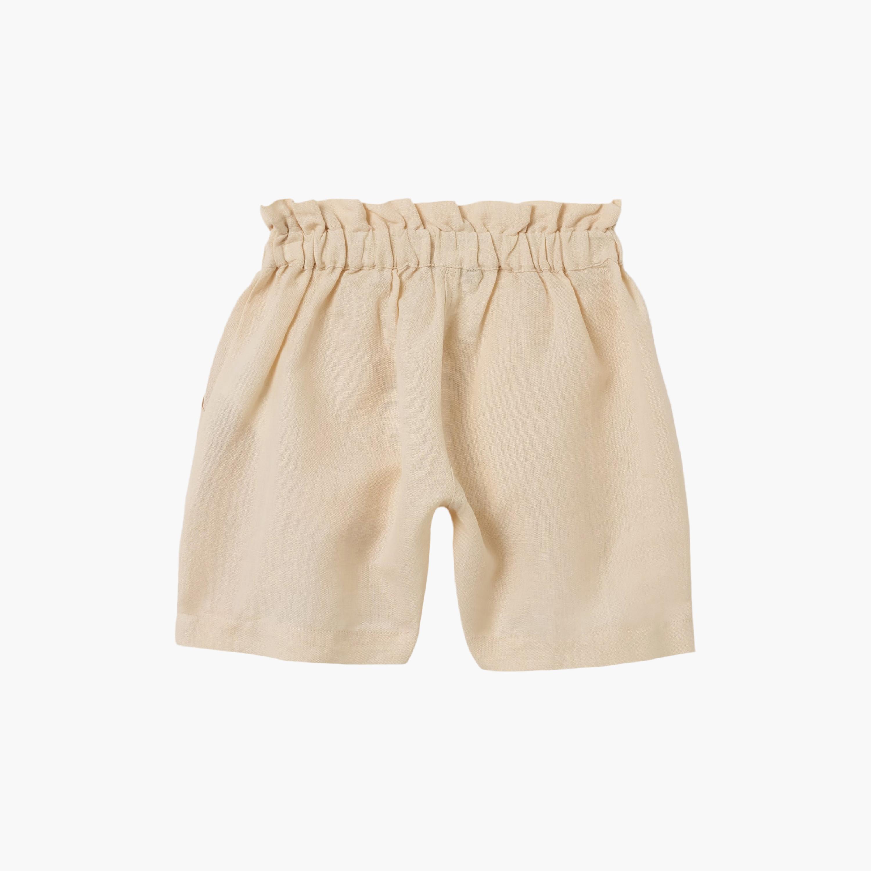 شورت سادة بخصر مطاطي وأزرار من اوه في اس-girls-clothing-bottoms-shorts-image-2