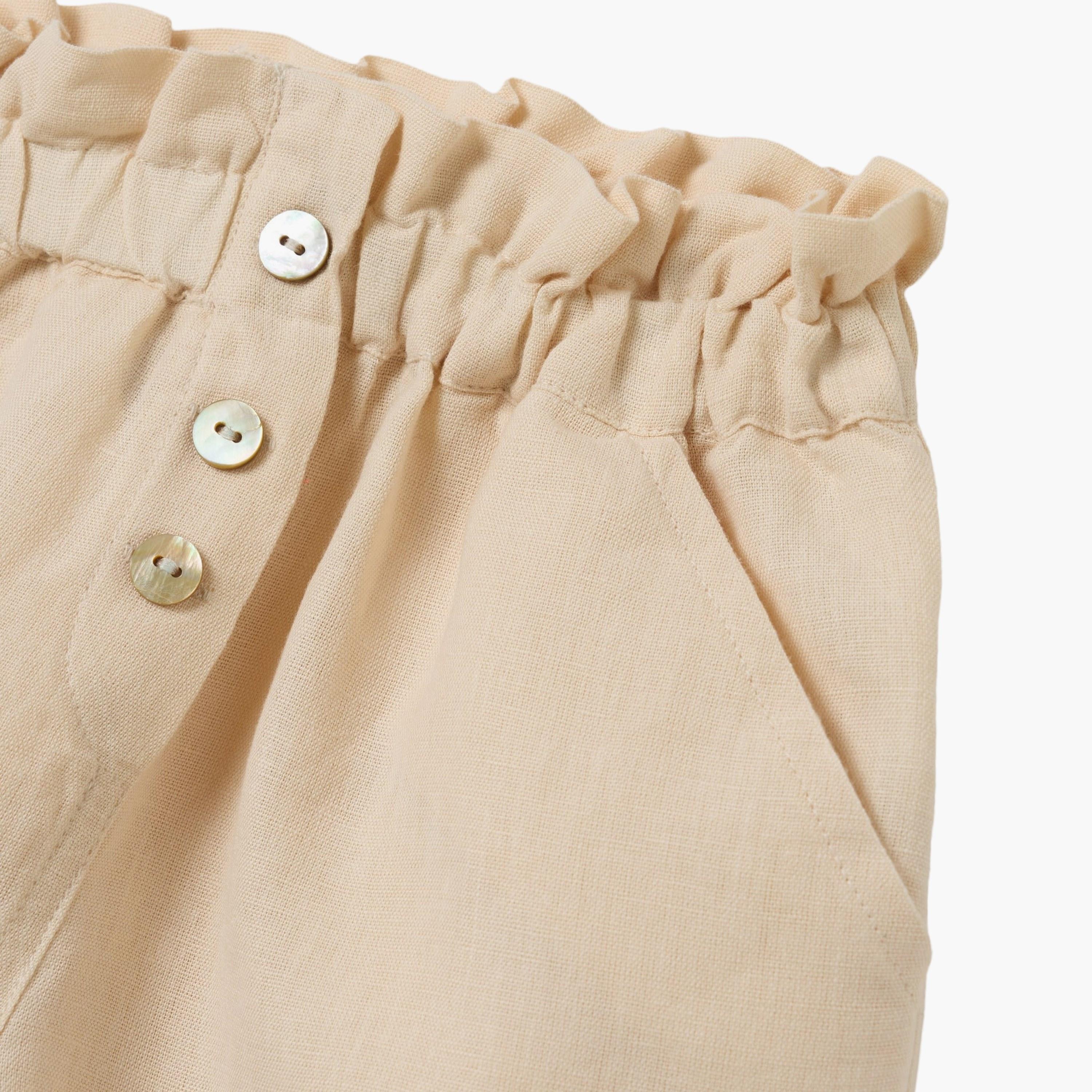 شورت سادة بخصر مطاطي وأزرار من اوه في اس-girls-clothing-bottoms-shorts-image-3