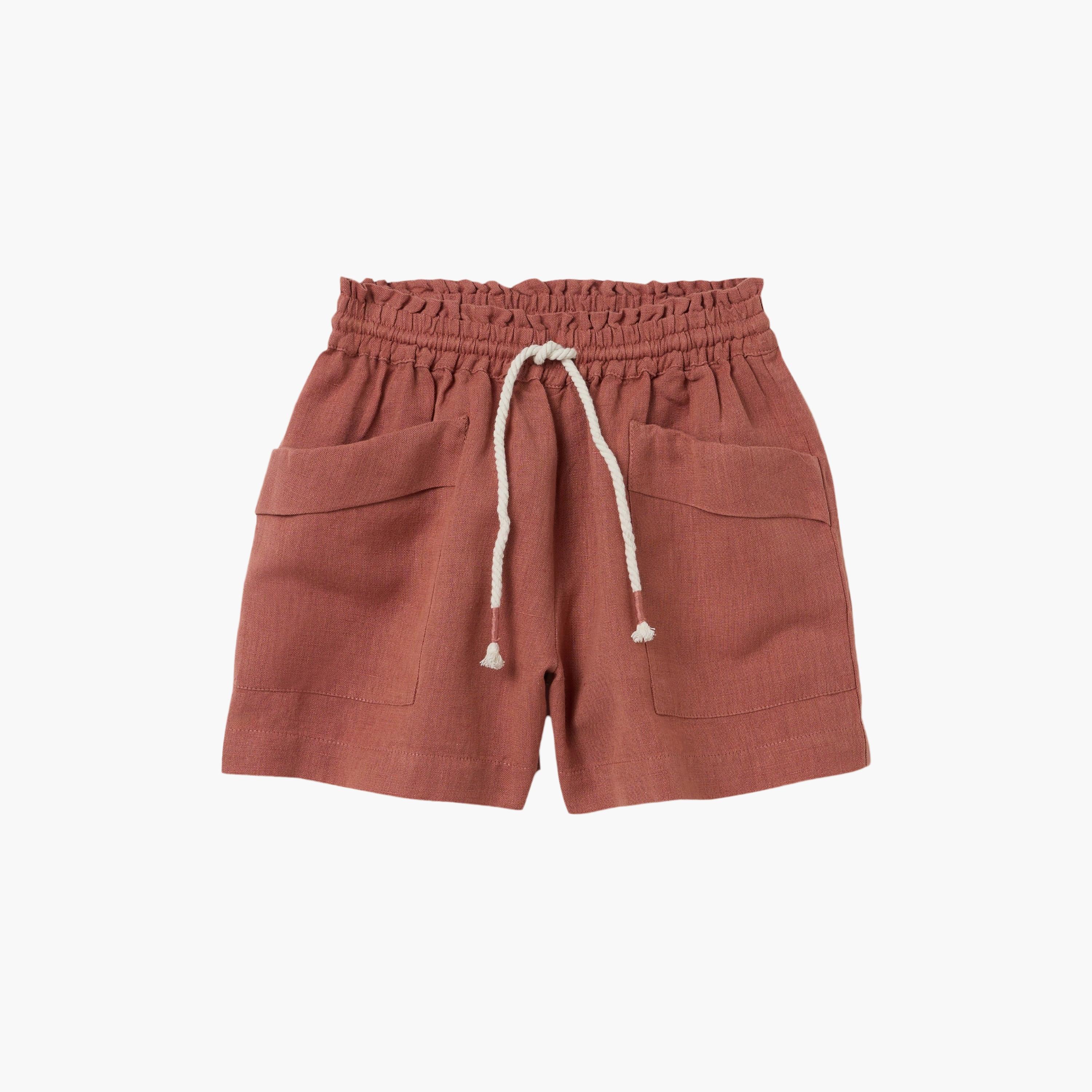 OVS Solid Pocketed Elasticated Drawstring Shorts-girls-clothing-bottoms-shorts-image-1