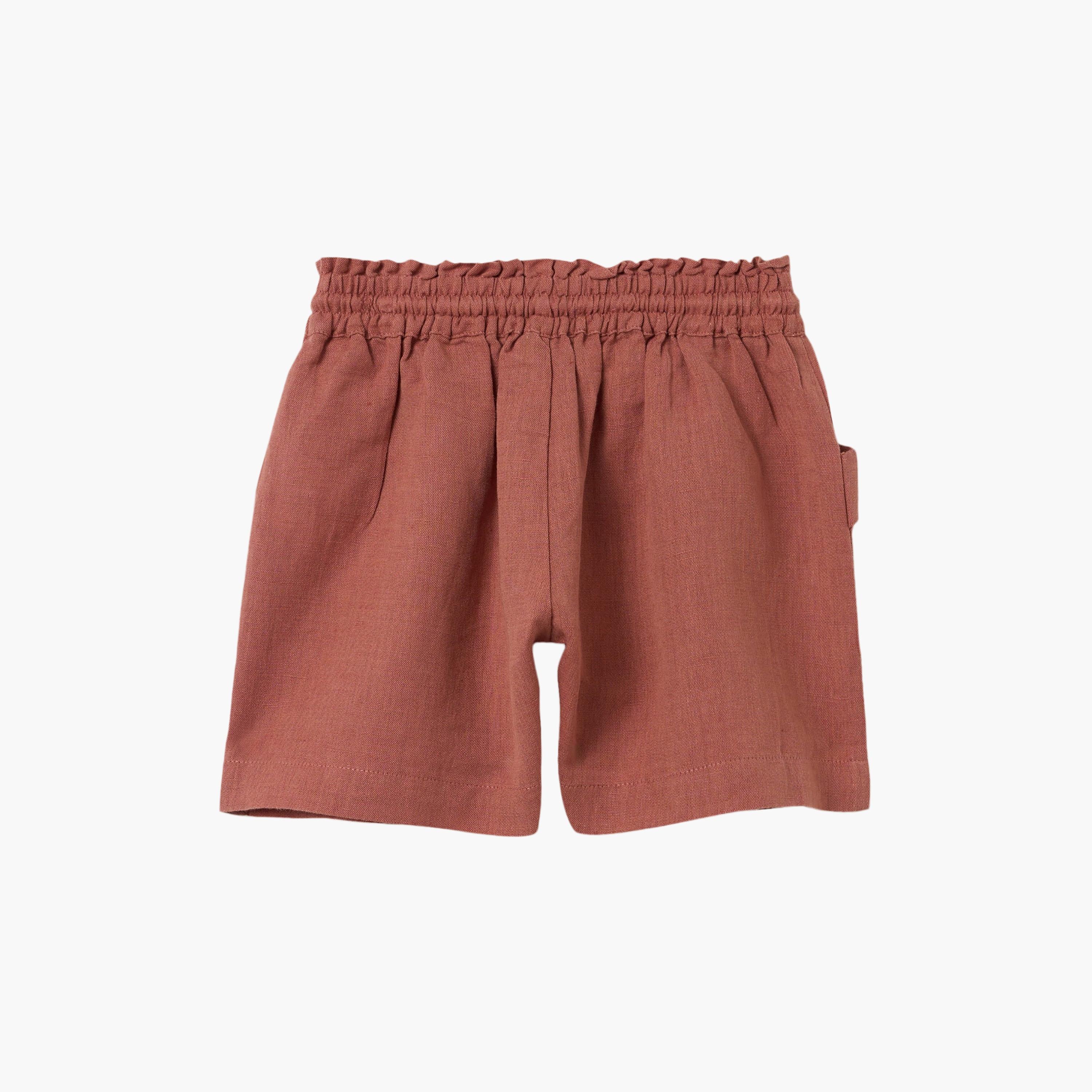 OVS Solid Pocketed Elasticated Drawstring Shorts-girls-clothing-bottoms-shorts-image-2