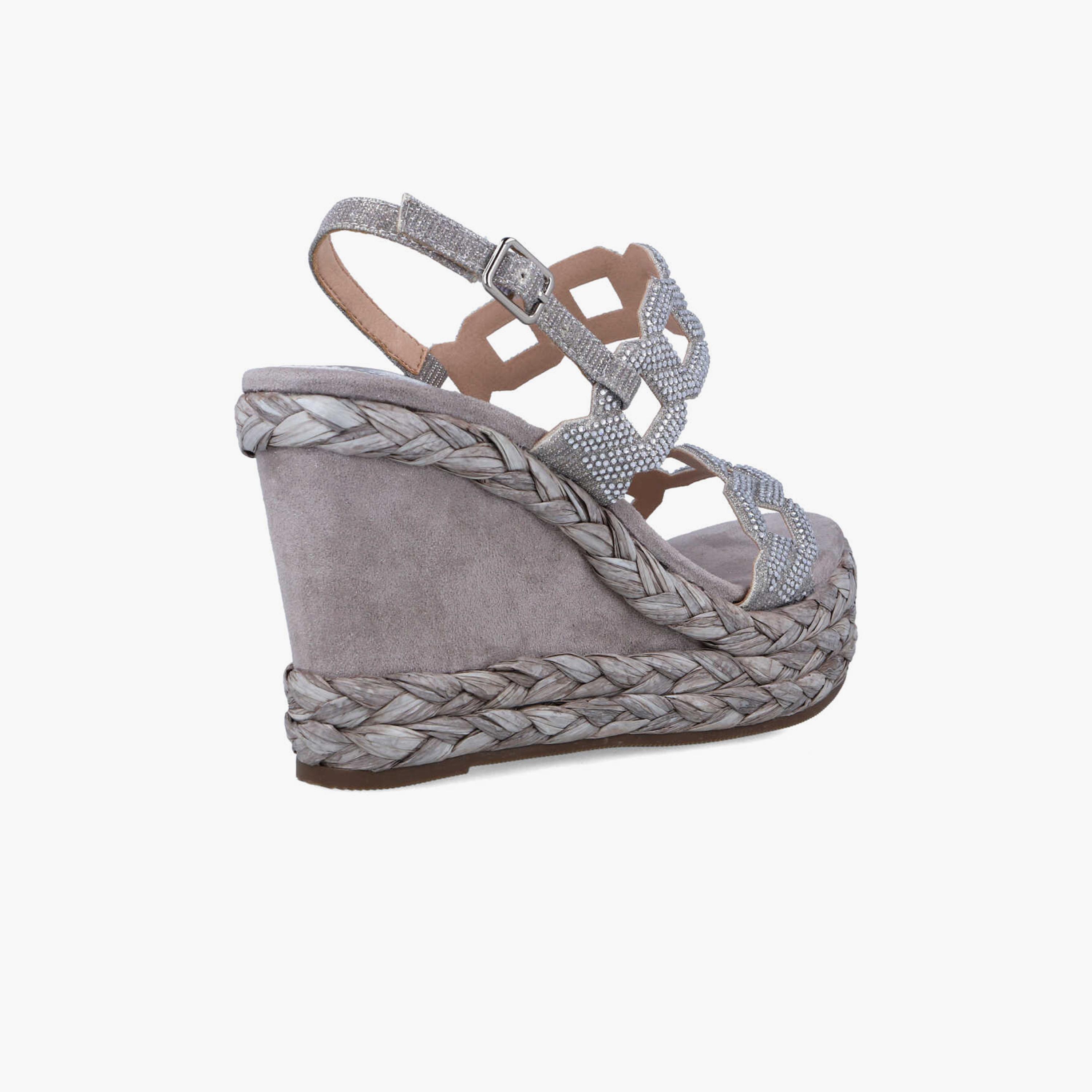 Menbur Women's Woven Wedges with Rhinestone Accent | 23064-women-shoes-heels-image-3