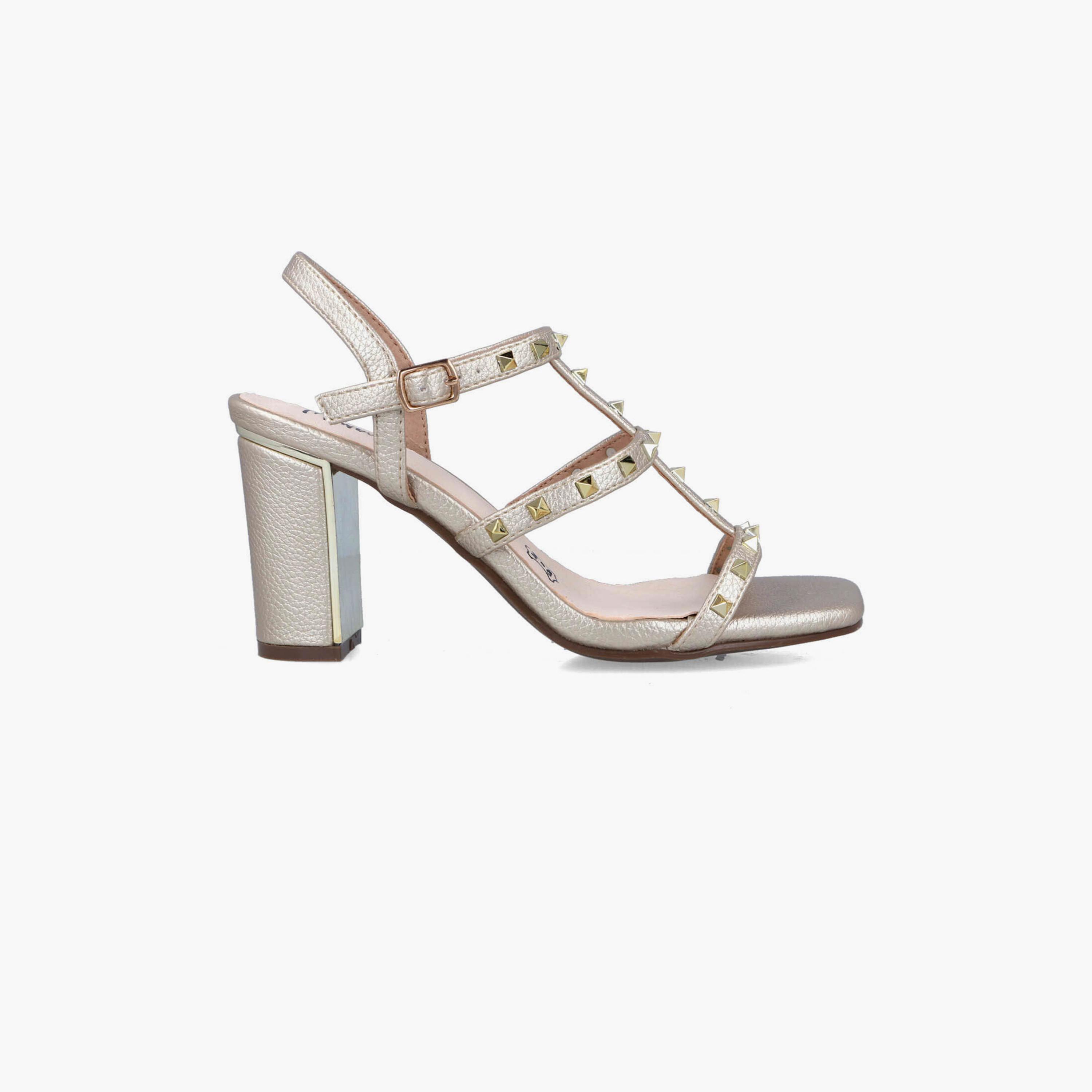 Menbur Women's Reptile Print Block Heels with Studded Accent | 23084-women-shoes-heels-image-2