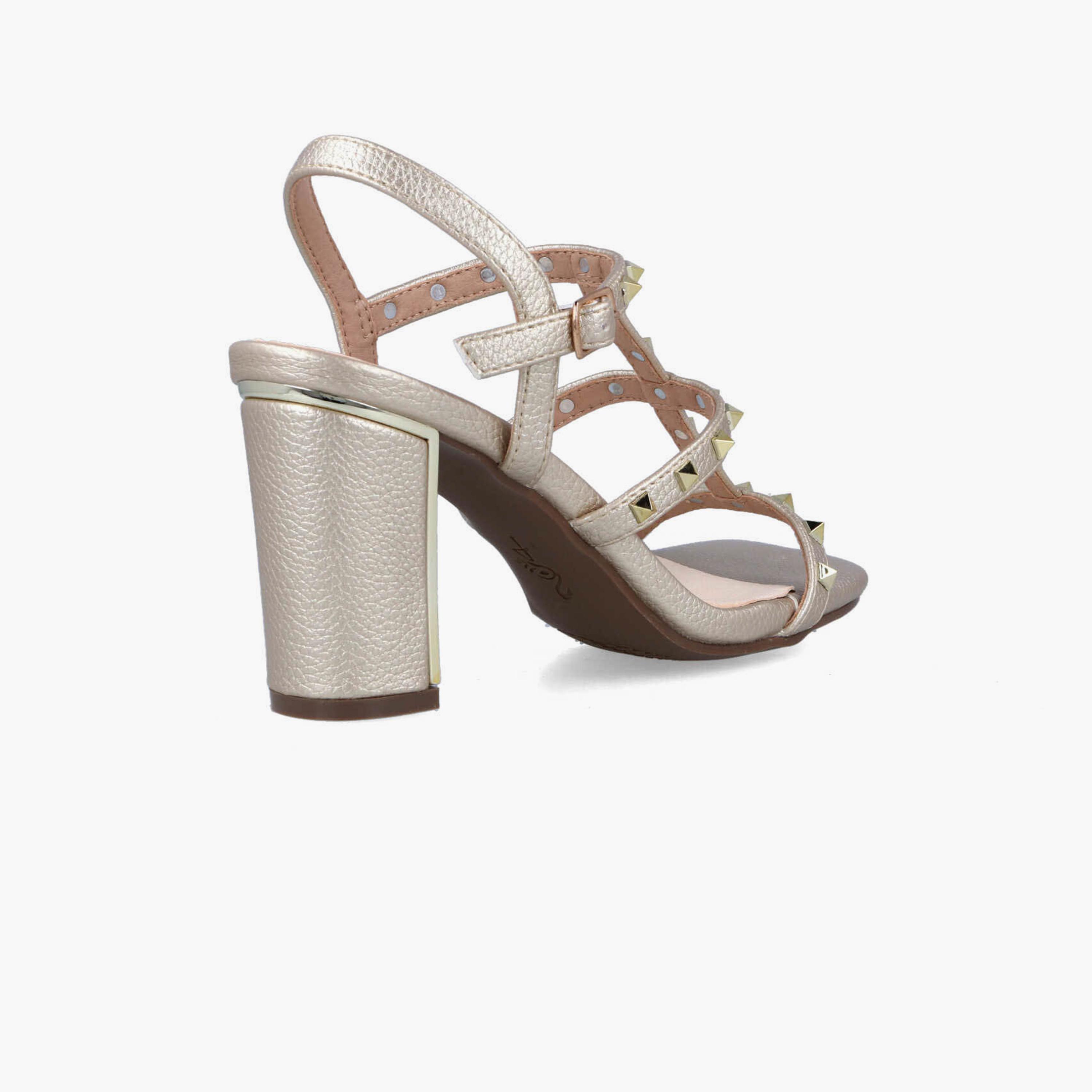 Menbur Women's Reptile Print Block Heels with Studded Accent | 23084-women-shoes-heels-image-3