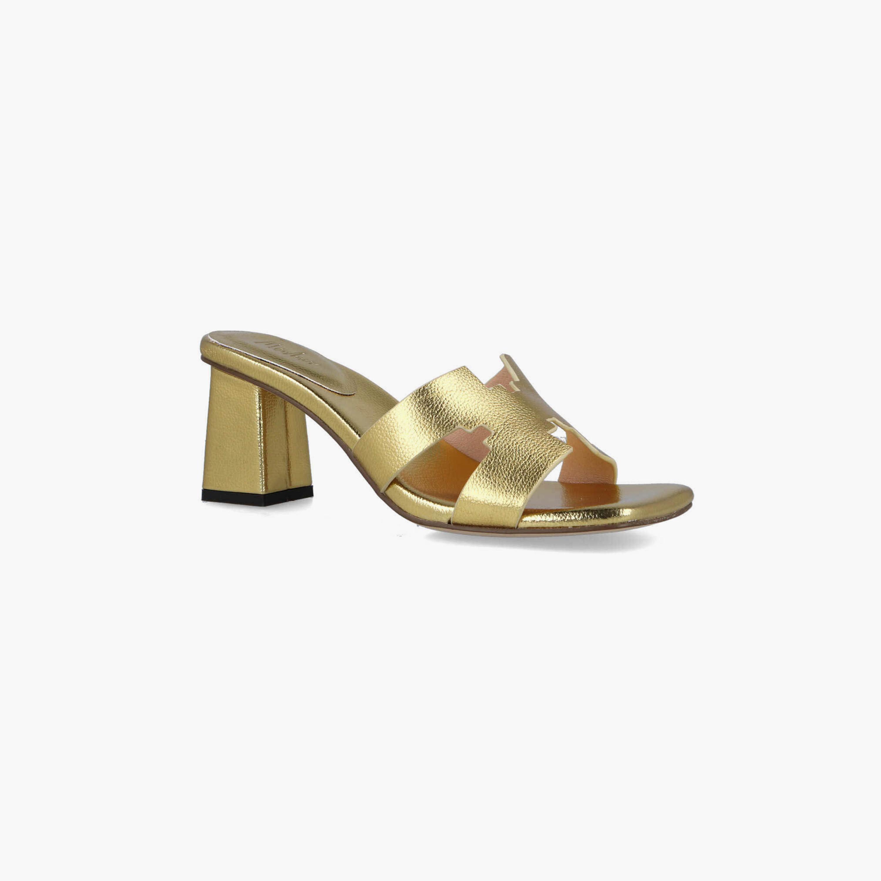 Menbur Women's Metallic Block Heels with Open Toe | 23121-women-shoes-heels-image-1