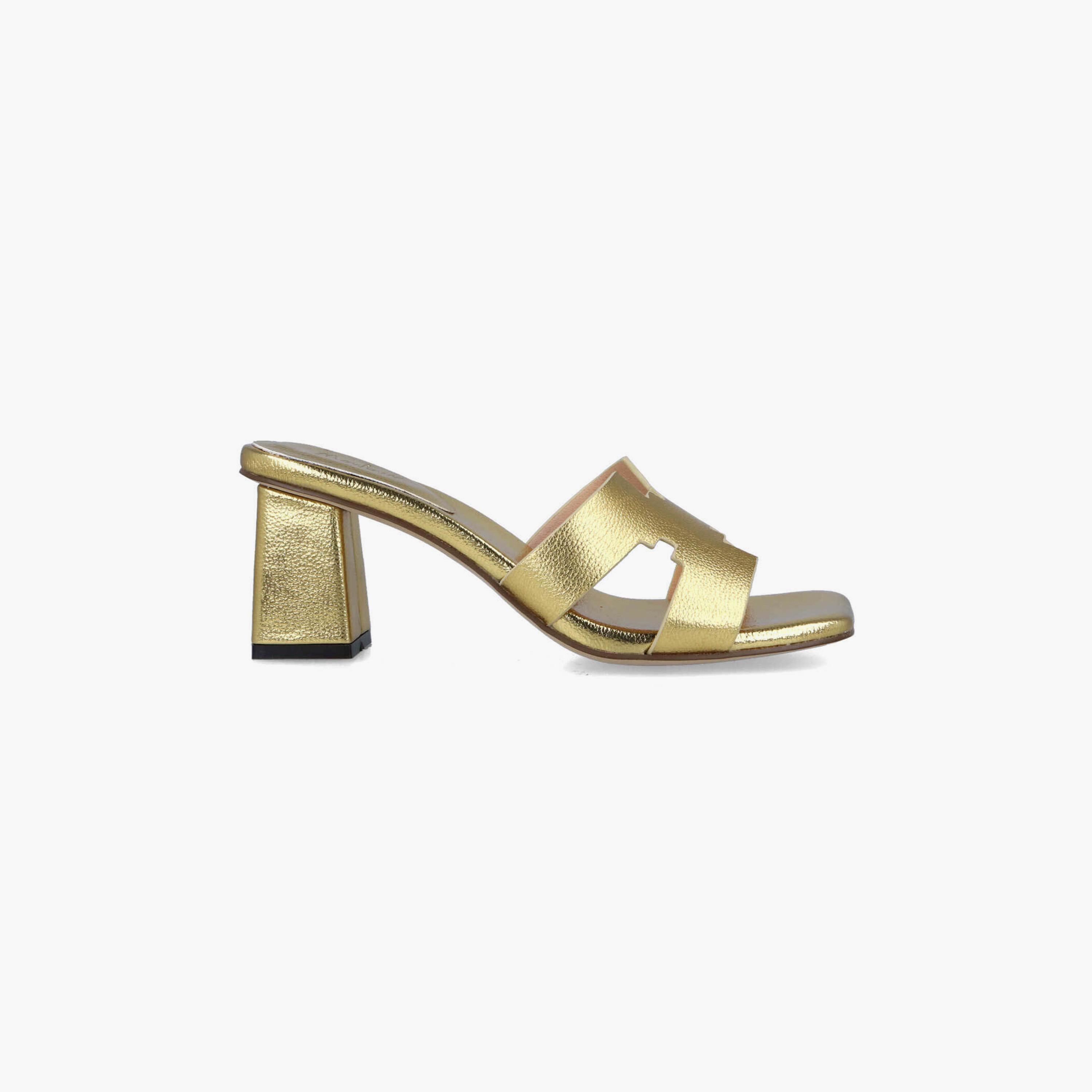 Menbur Women's Metallic Block Heels with Open Toe | 23121-women-shoes-heels-image-2