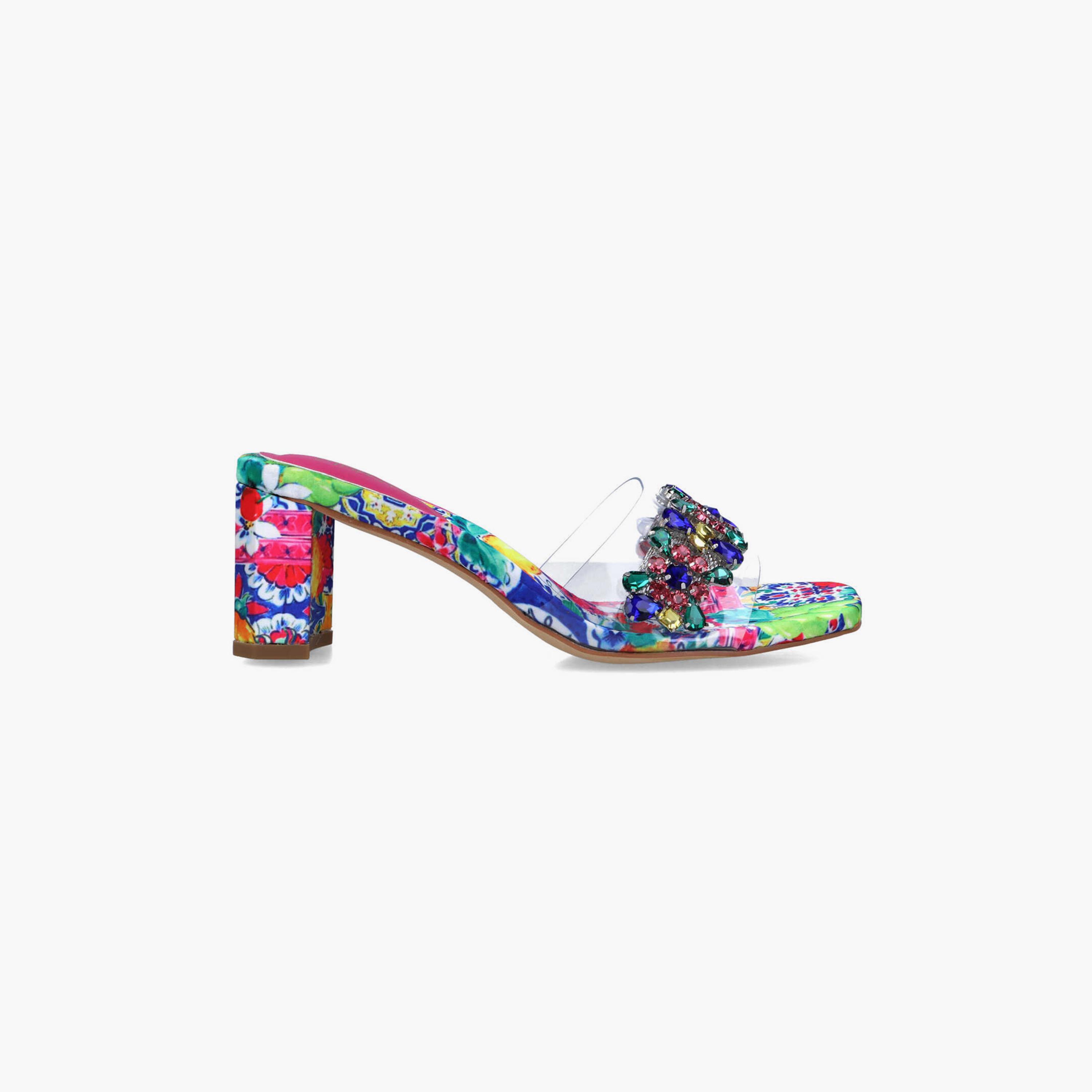 Menbur Women's Floral Mules with Embellishment | 23165-women-shoes-heels-image-2