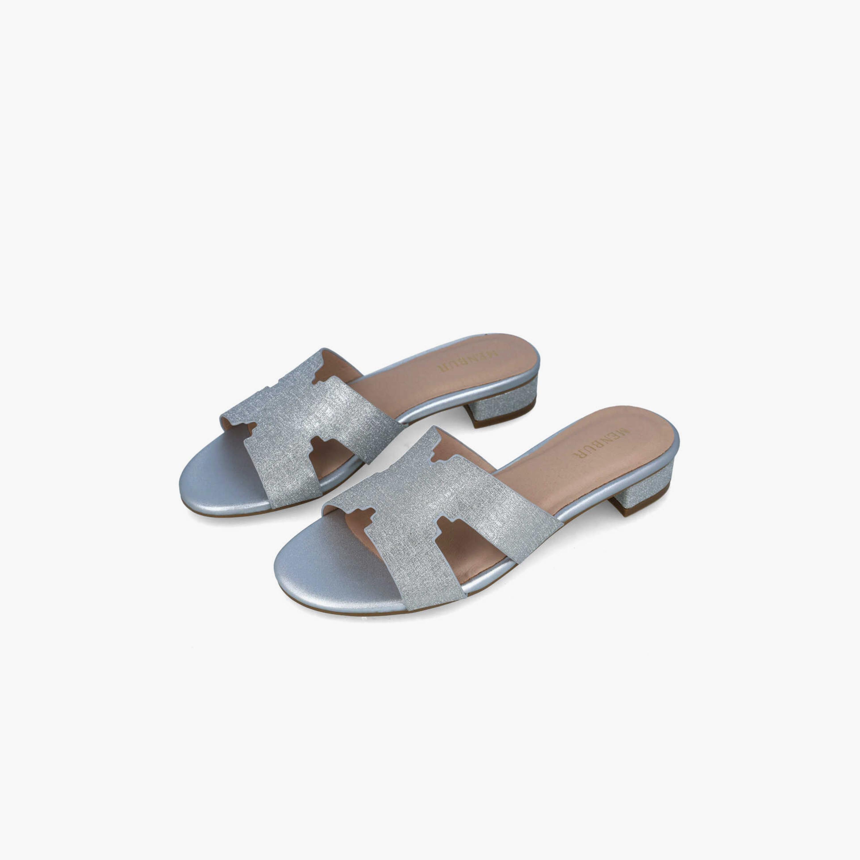 Menbur Women's Metallic Slide Sandals with Open Toe | 23198-women-shoes-sandals-flats-image-3