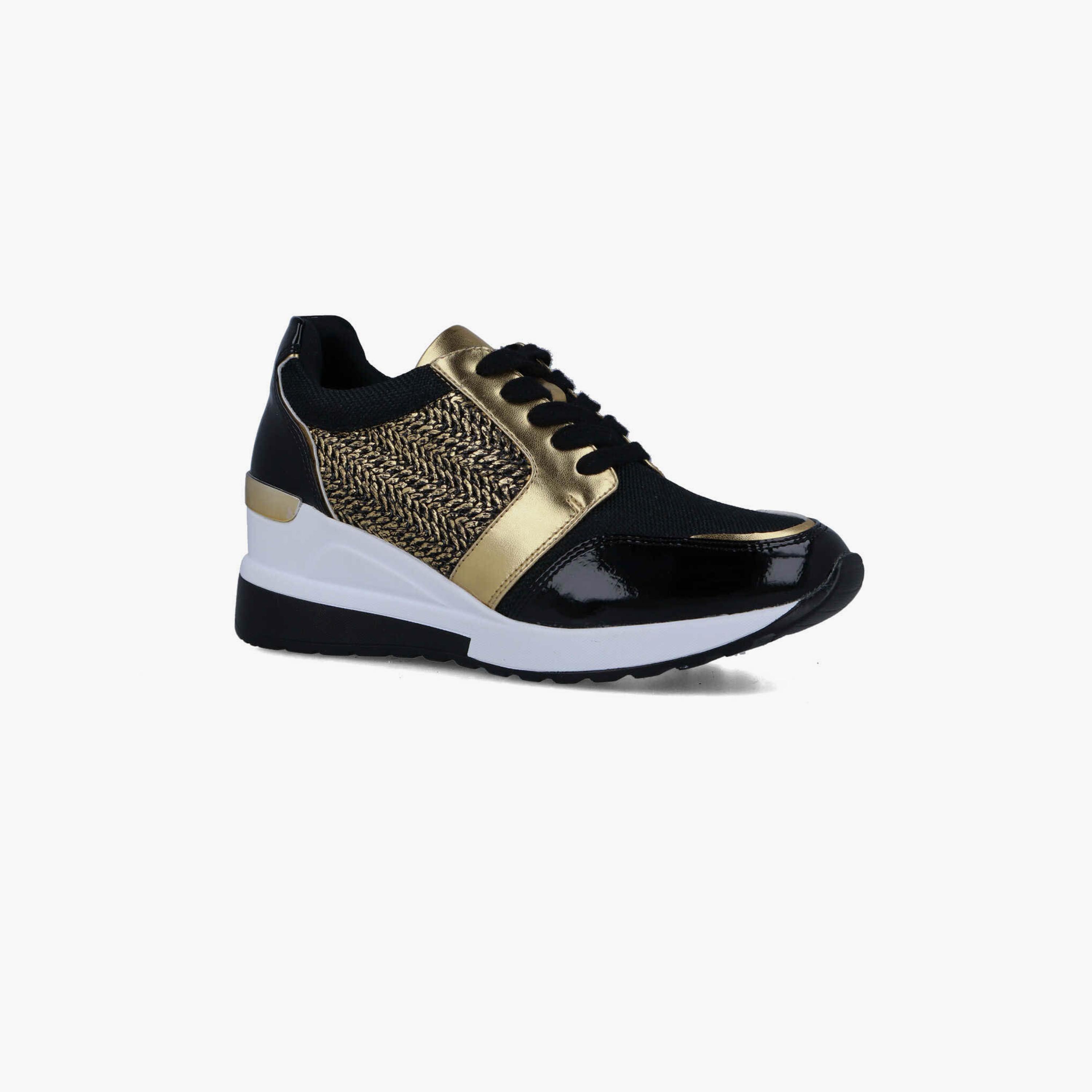 Menbur Women's Metallic Low Ankle Sneakers with Round Toe | 23210-women-shoes-sneakers-image-1