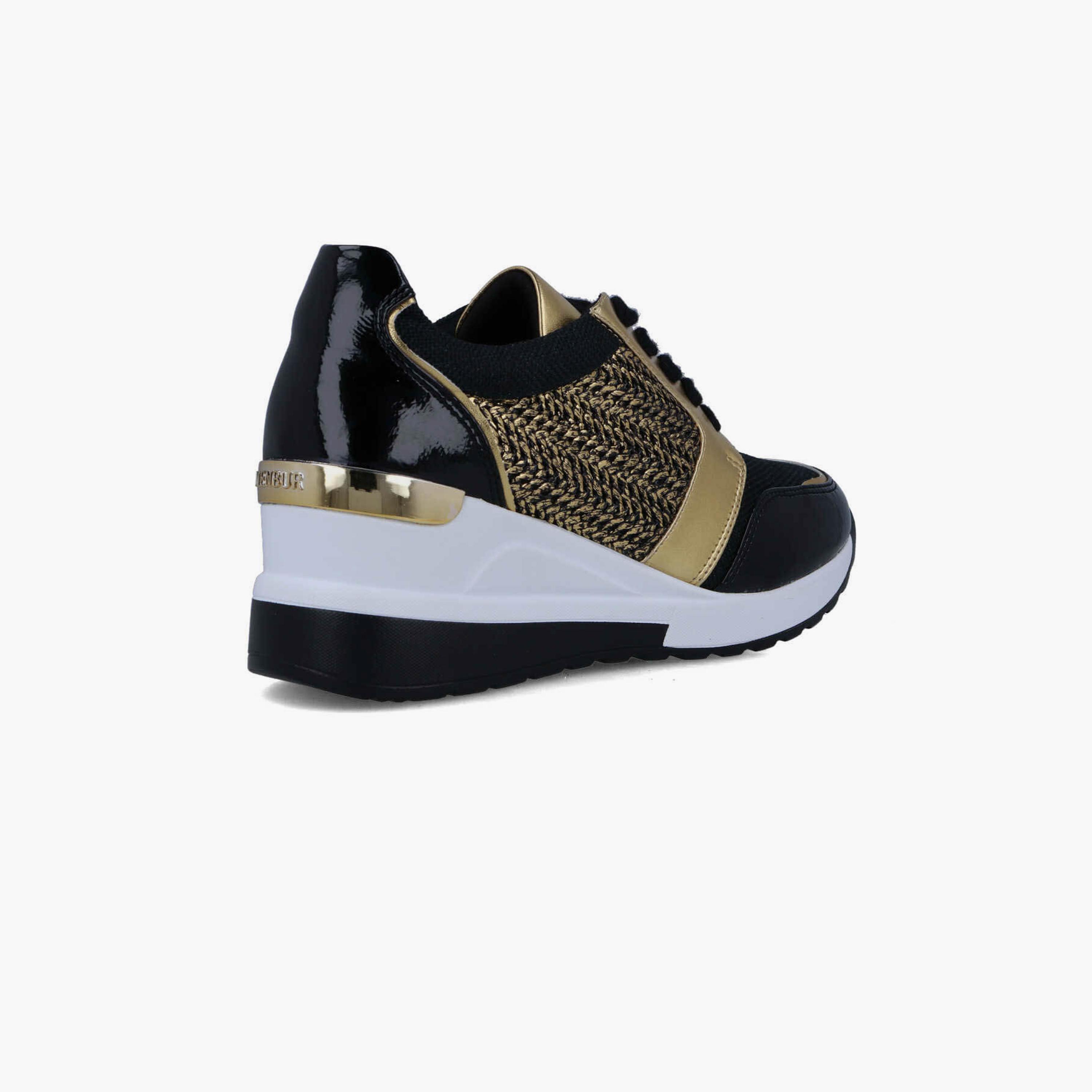 Menbur Women's Metallic Low Ankle Sneakers with Round Toe | 23210-women-shoes-sneakers-image-3