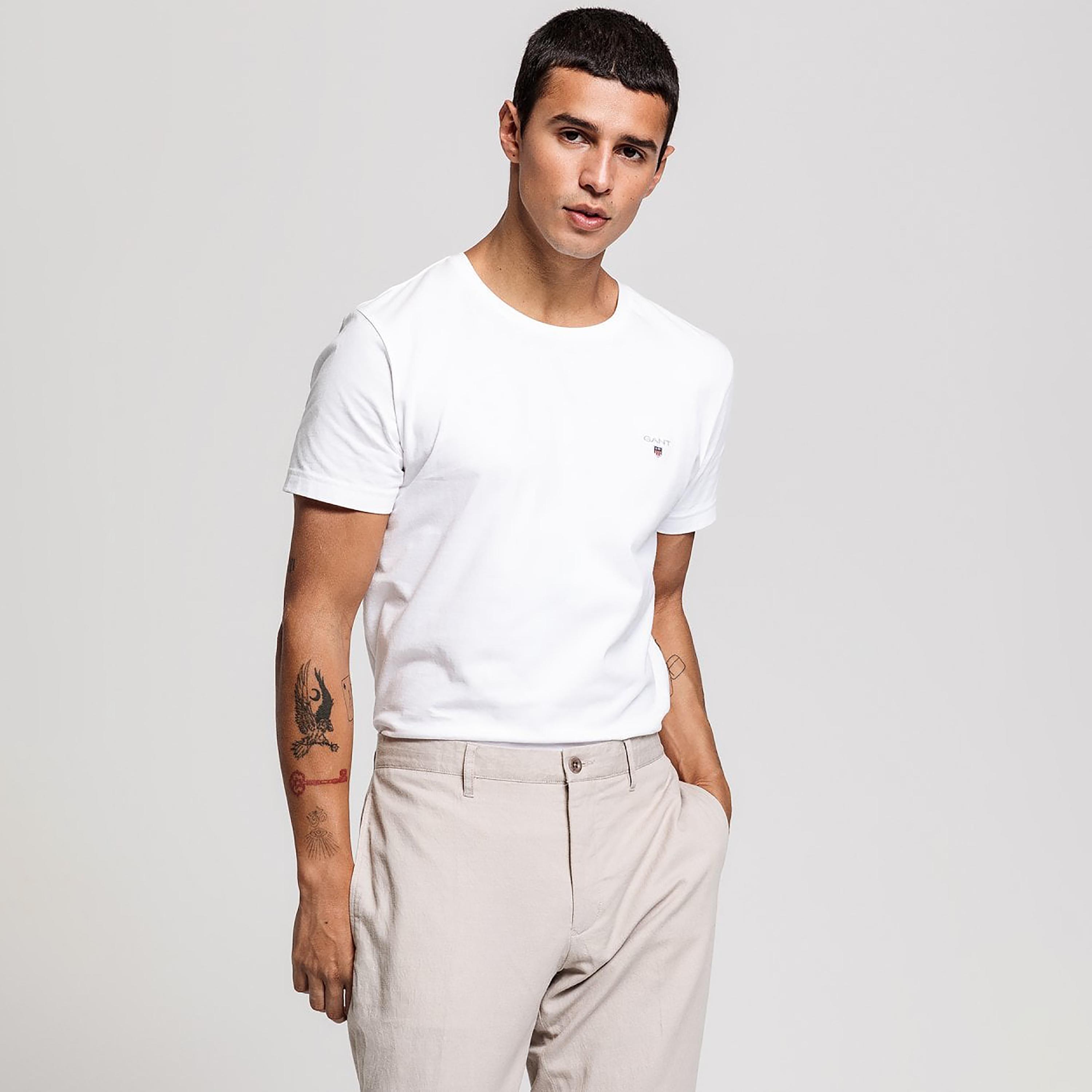 Gant Plain Round Neck Short Sleeves Men's T-Shirt-men-clothing-tshirtsandpolos-tshirts-image-5