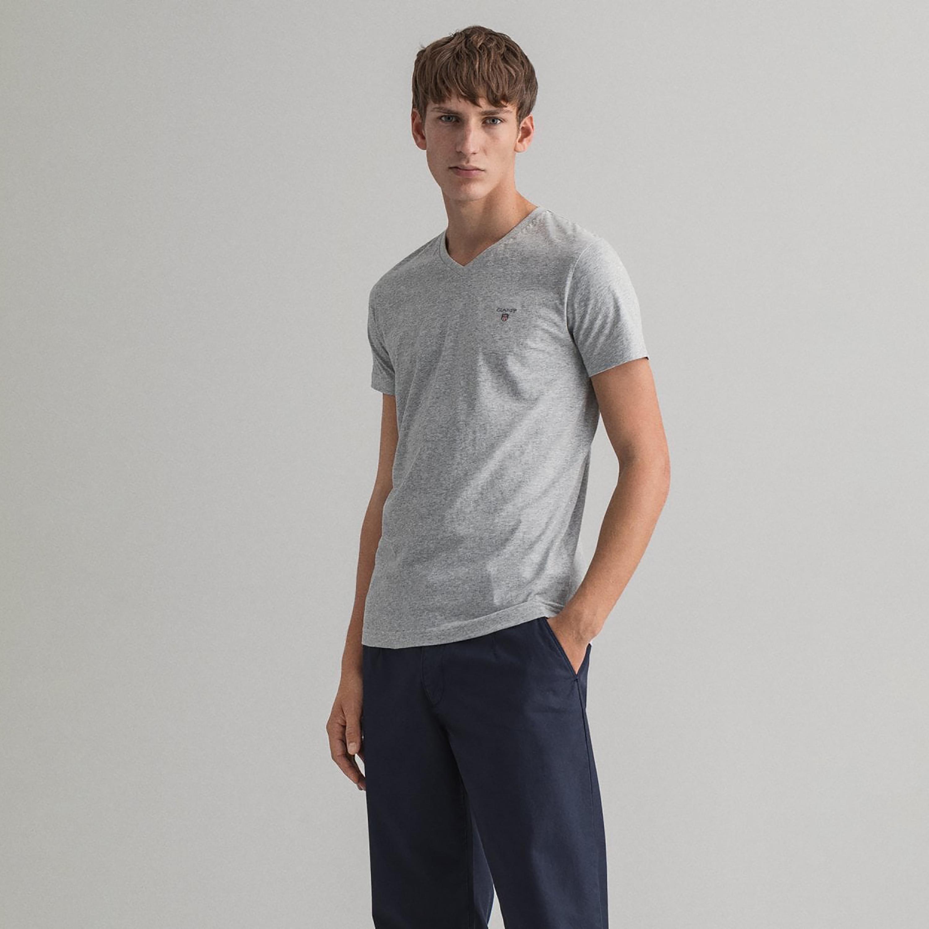 تي-شيرت جانت سادة بياقة دائرية وأكمام قصيرة-men-clothing-tshirtsandpolos-tshirts-image-1