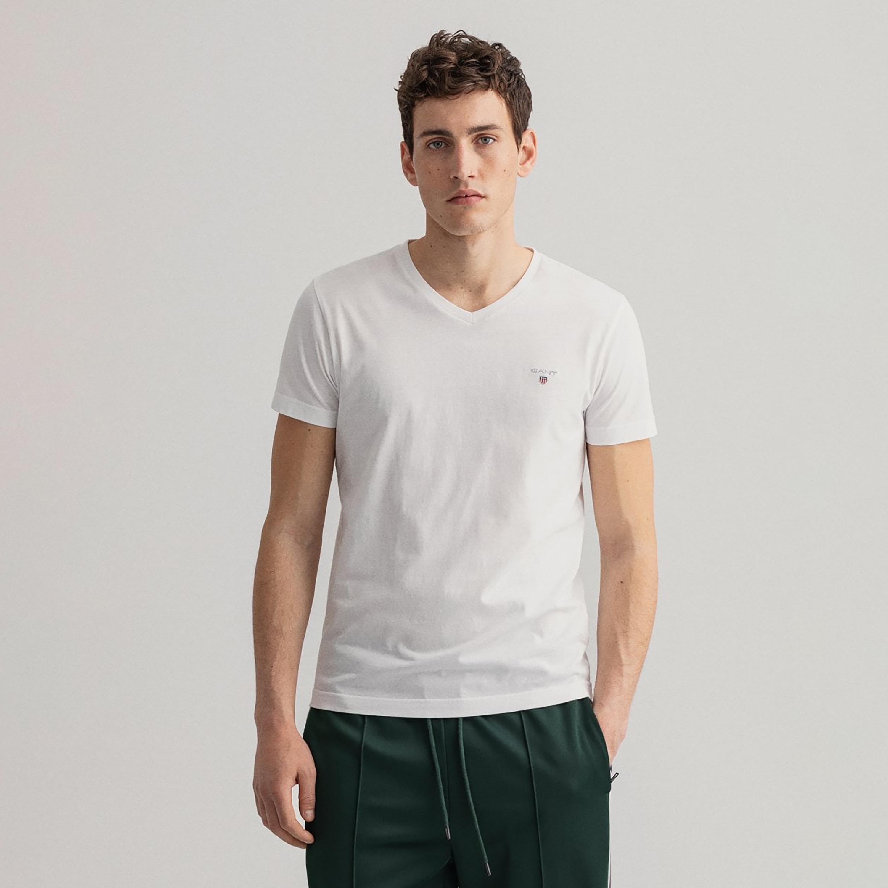 تي-شيرت جانت سادة بياقة دائرية وأكمام قصيرة-men-clothing-tshirtsandpolos-tshirts-image-1