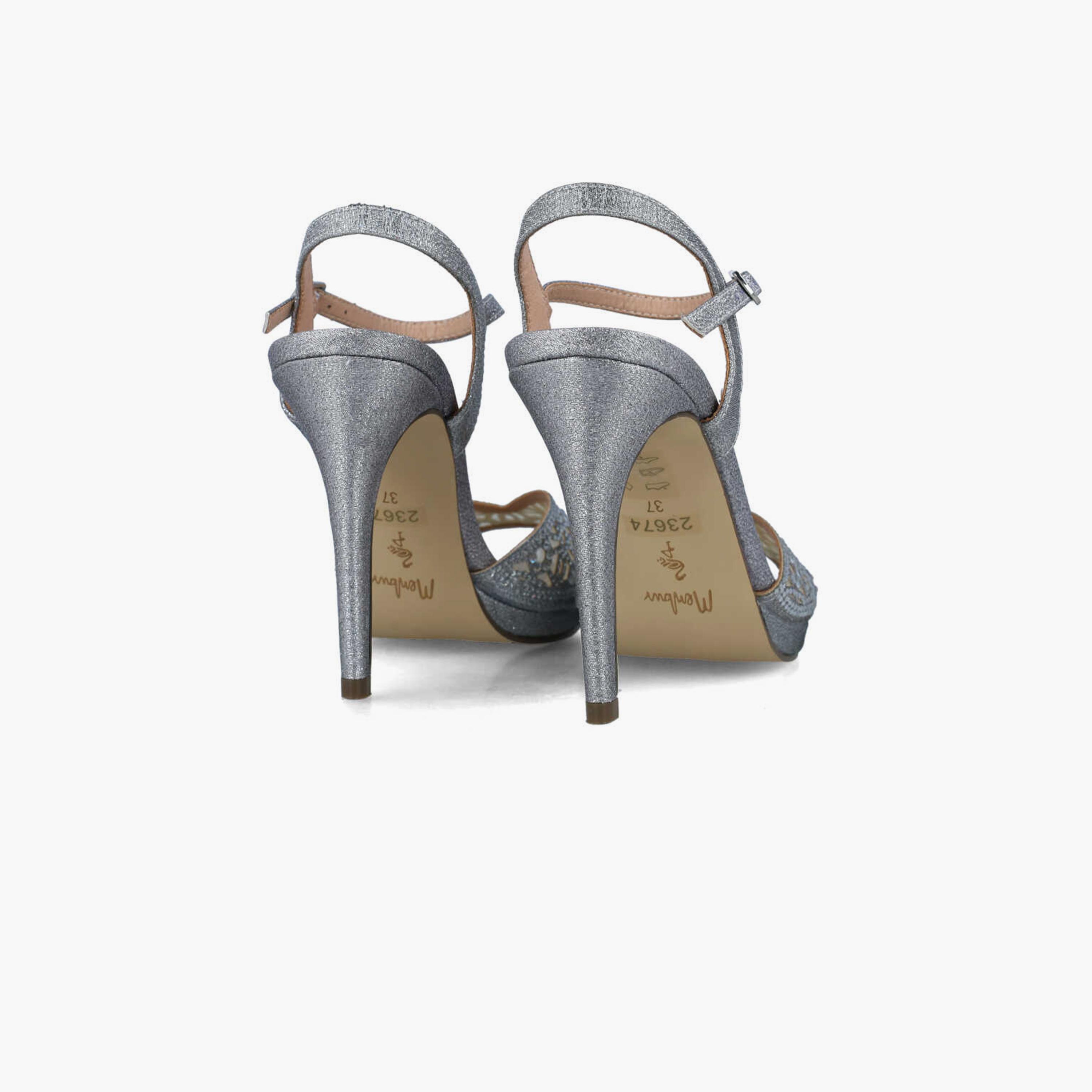 Menbur Women's Glitter Strap Sandals with Embellishment | 23674-women-shoes-sandals-flats-image-3