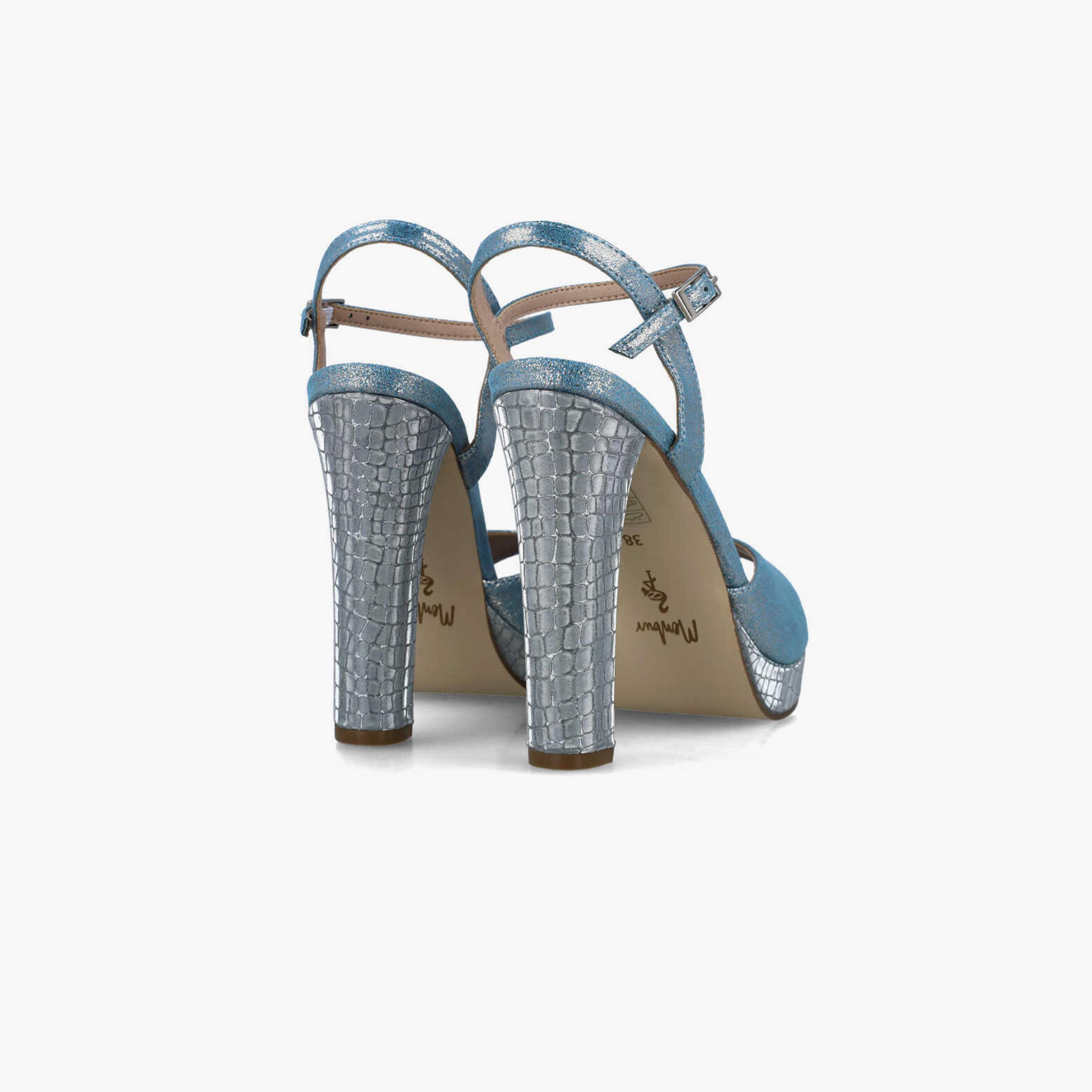 Menbur Women's Glitter Platform Heels with Strap | 23709-women-shoes-heels-image-3