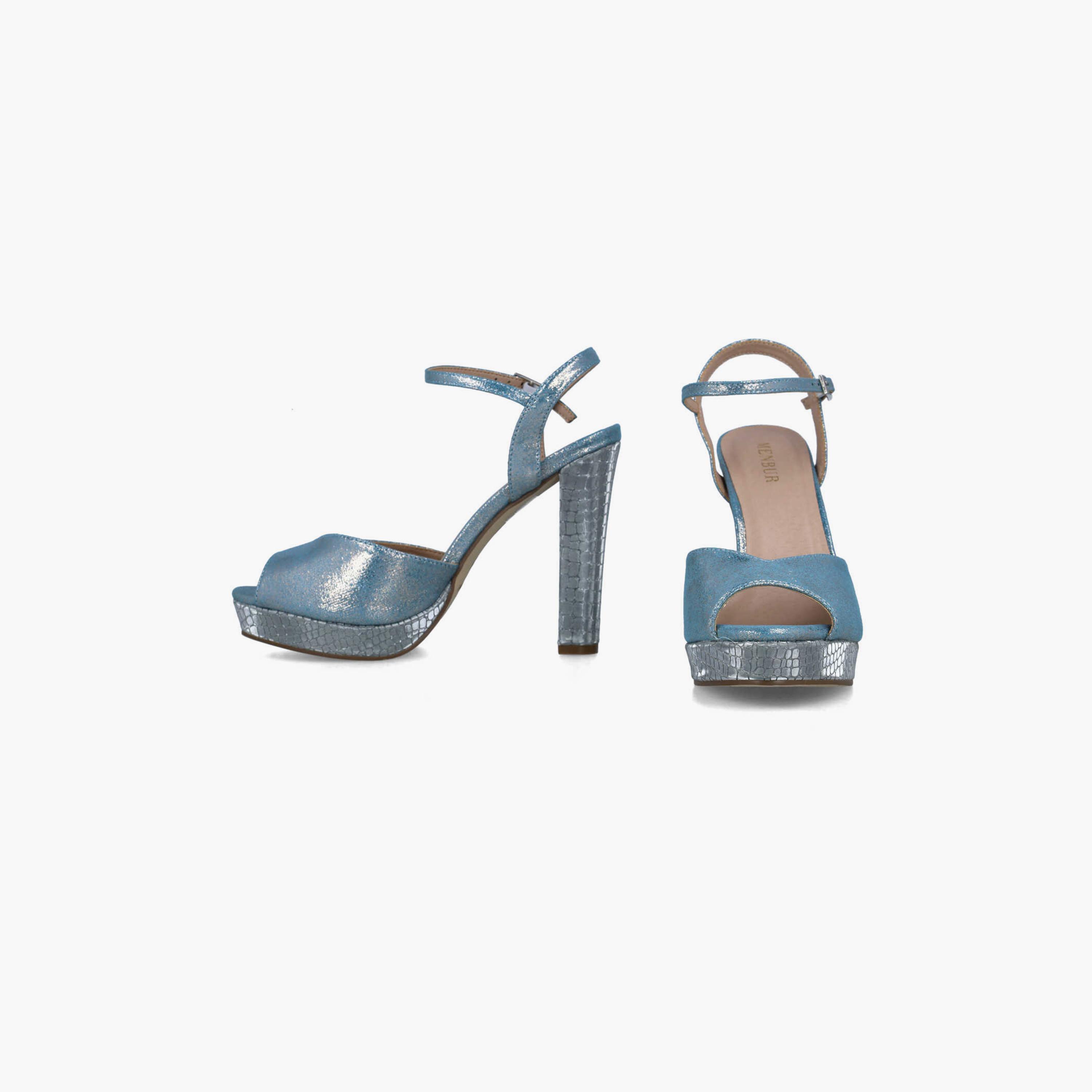 Menbur Women's Glitter Platform Heels with Strap | 23709-women-shoes-heels-image-5