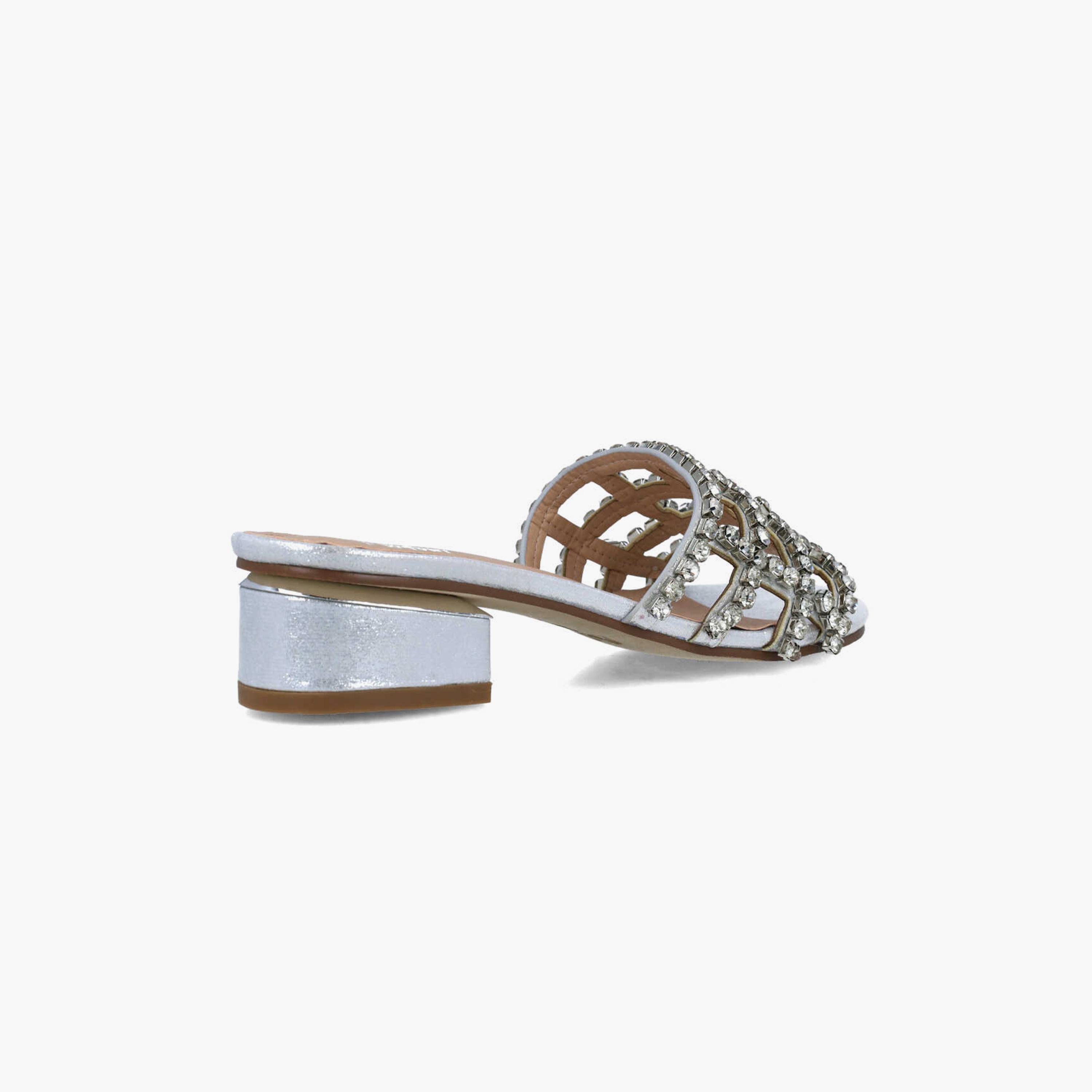 Menbur Women's Metallic Block Heels with Embellishment | 23890-women-shoes-heels-image-3