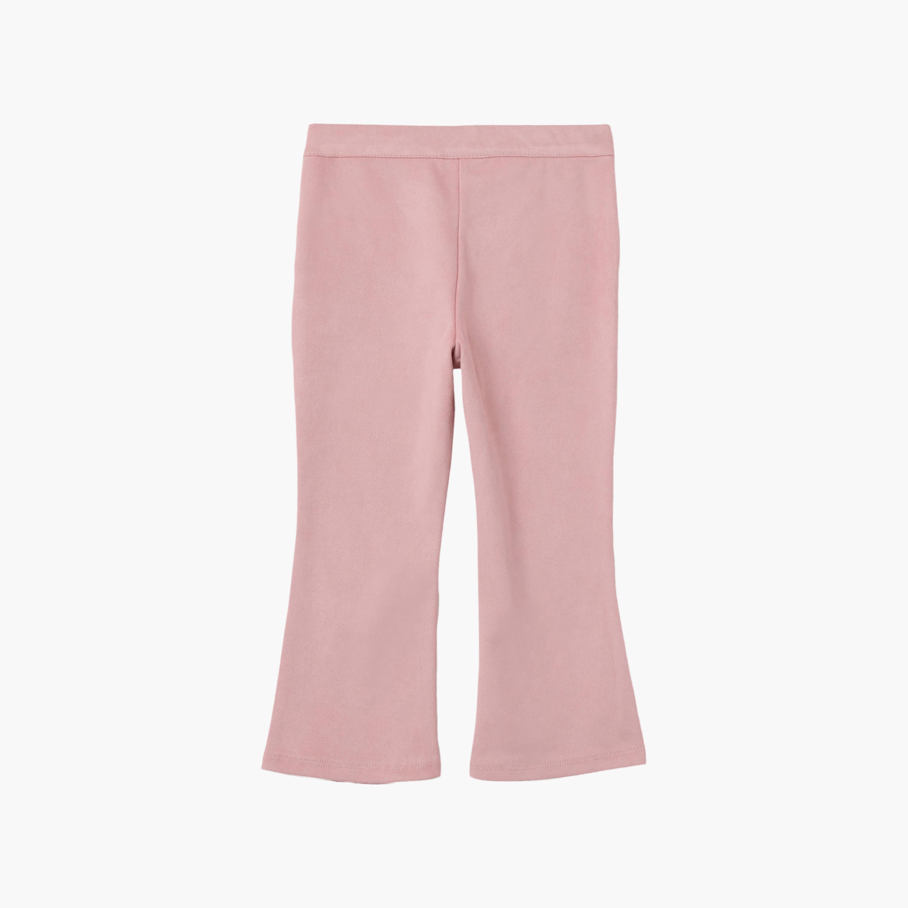 OVS Solid Flare Fit Elasticated Trousers-baby-girls-clothing-bottoms-trousers-image-2