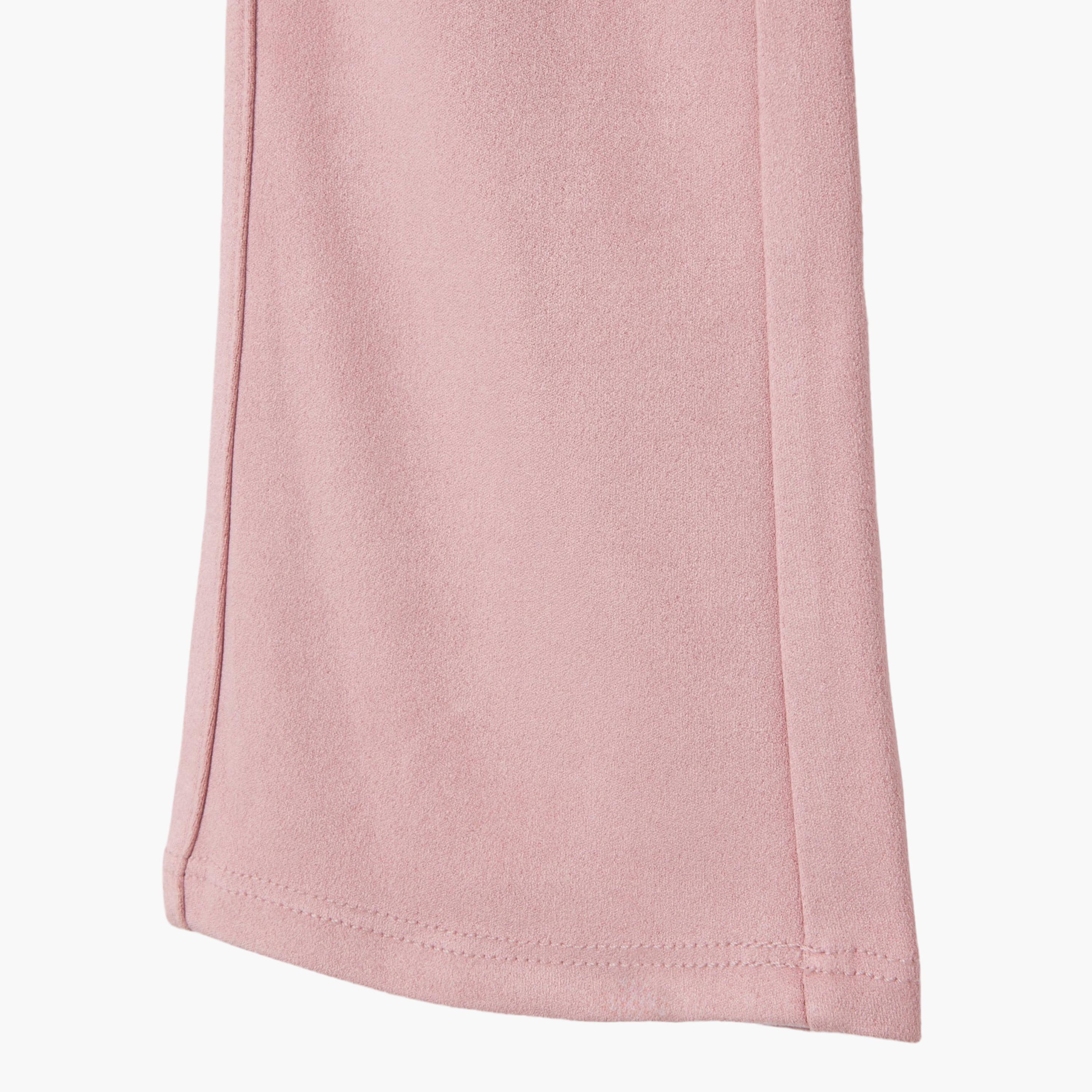 OVS Solid Flare Fit Elasticated Trousers-baby-girls-clothing-bottoms-trousers-image-4