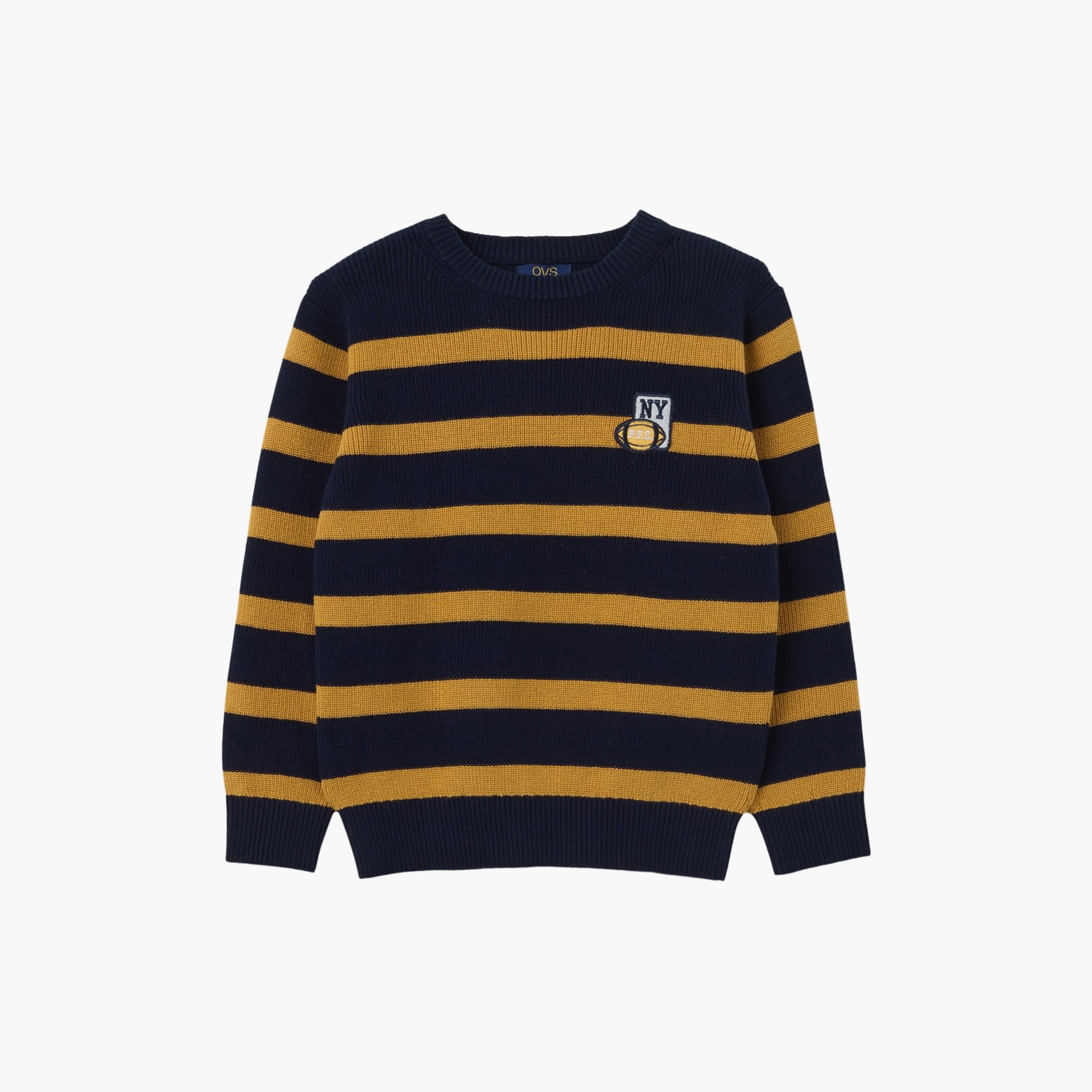سويت شيرت قطن مخطط عرضياً من اوه في اس-boys-clothing-sweatshirts-image-1